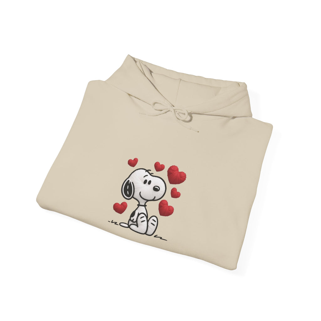Cute Cartoon Puppy with Hearts Hoodie | Love Dog Sweatshirt