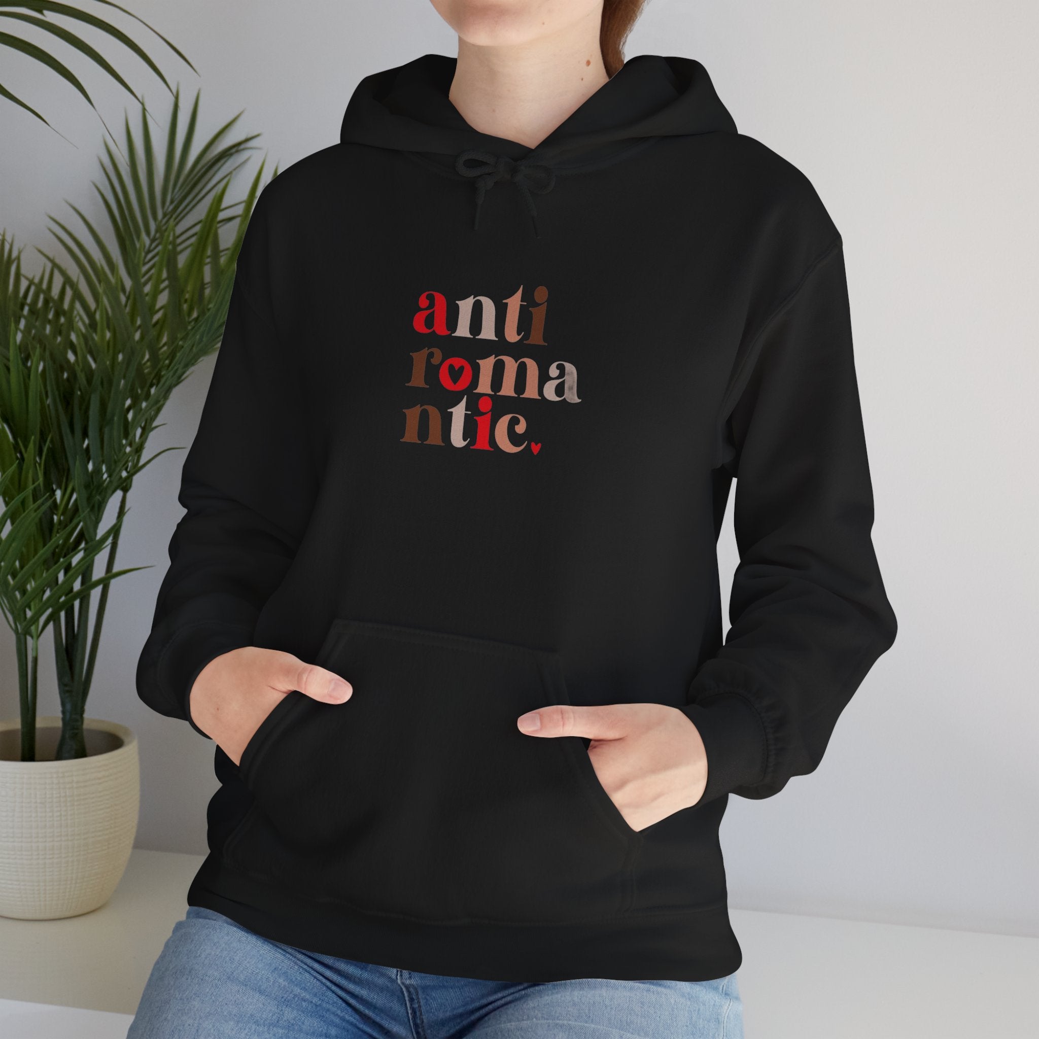 Anti-Romantic Hoodie — Minimalist Text Pullover for Singles & Sarcastic Gifts