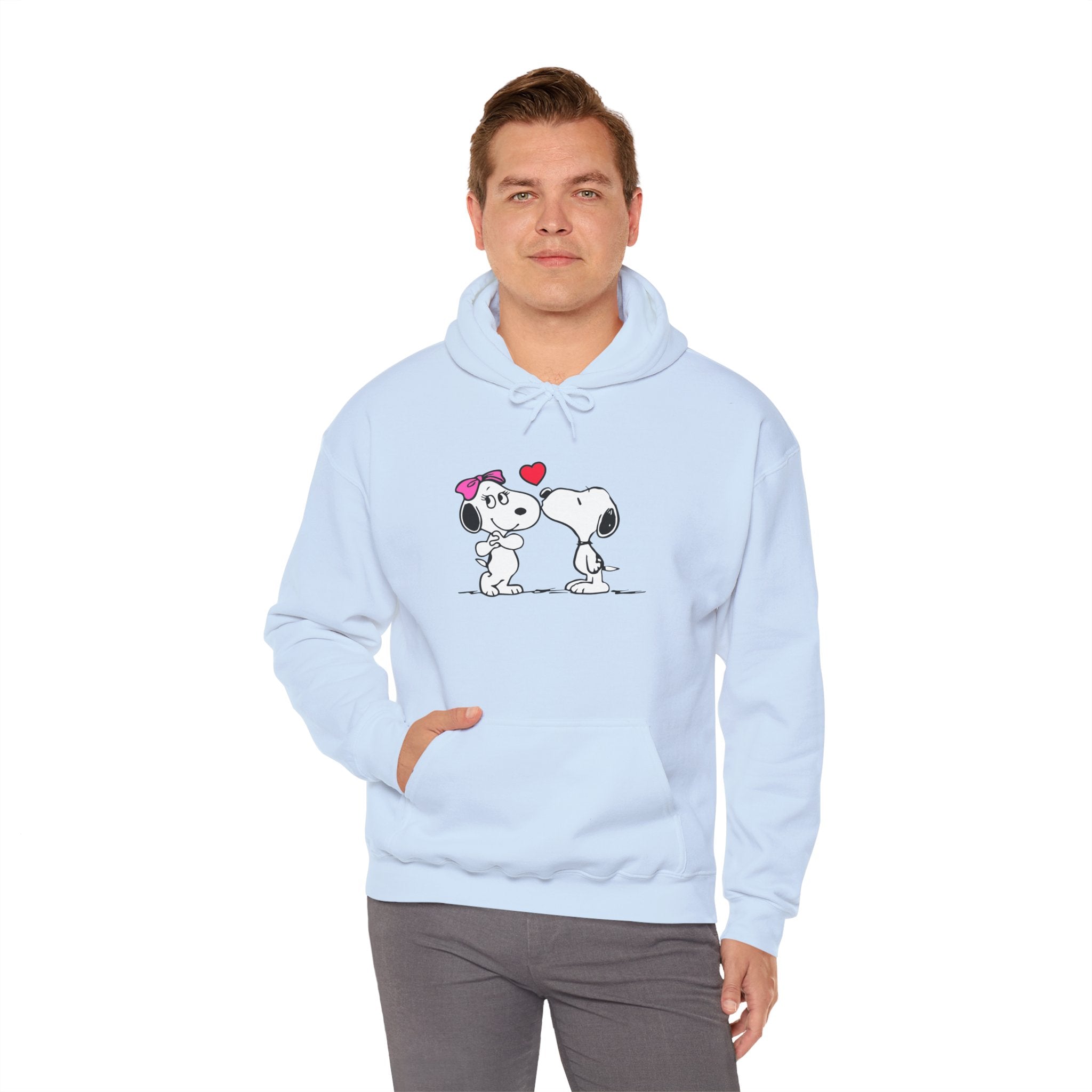 Cute Snoopy Love Sweatshirt, Valentine's Day Gift, Cozy Hoodie, Unisex Sweatshirt, Cartoon Apparel, Couple's Outfit