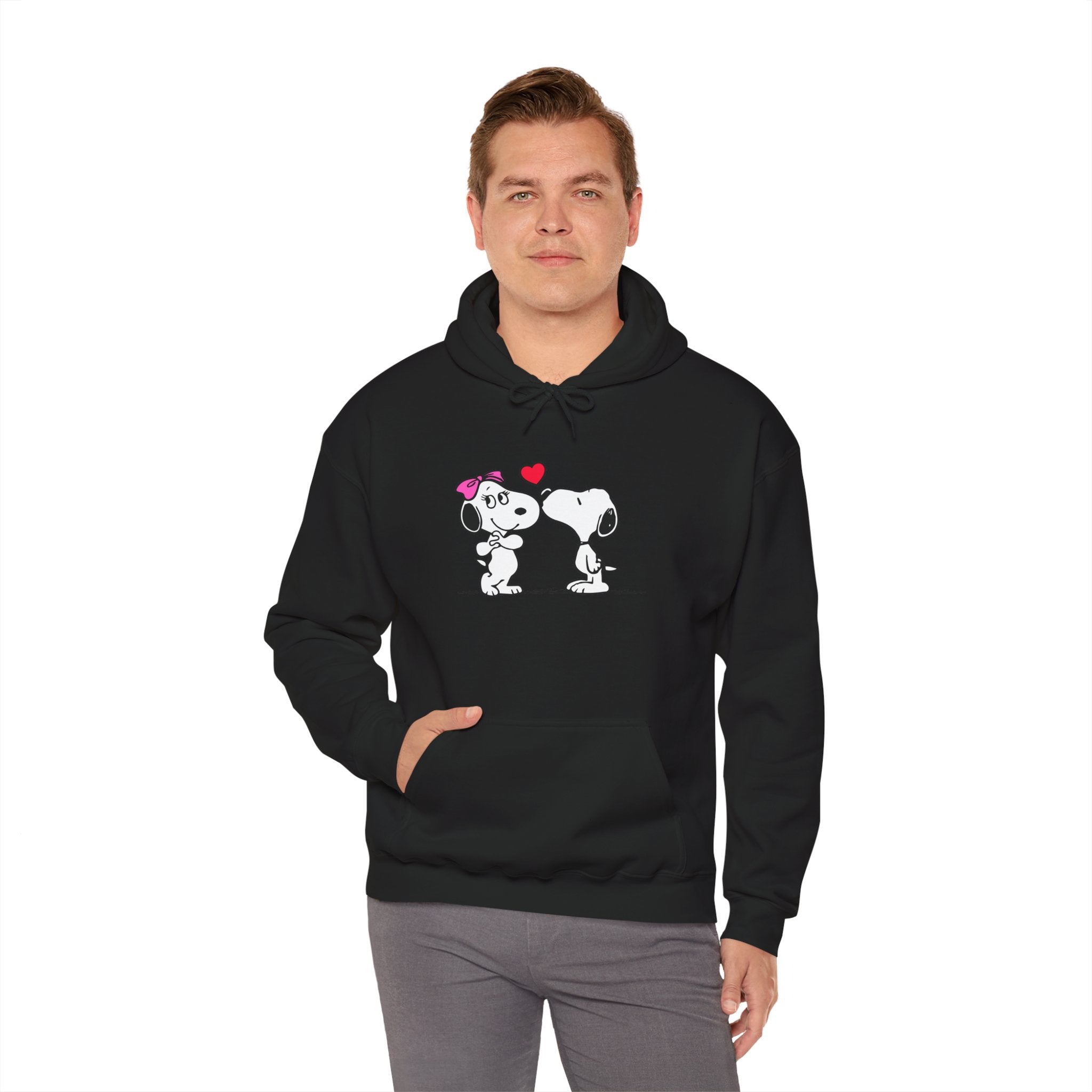 Cute Snoopy Love Sweatshirt, Valentine's Day Gift, Cozy Hoodie, Unisex Sweatshirt, Cartoon Apparel, Couple's Outfit