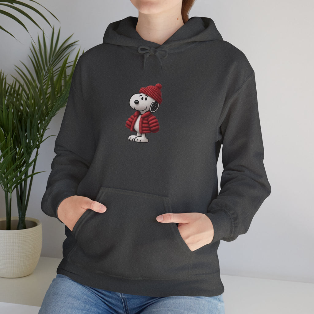 Cozy Winter Dog Hoodie | White Pullover Sweatshirt