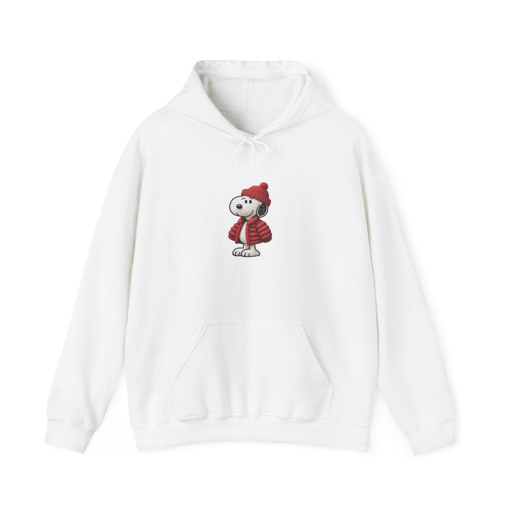 Cozy Winter Dog Hoodie | White Pullover Sweatshirt