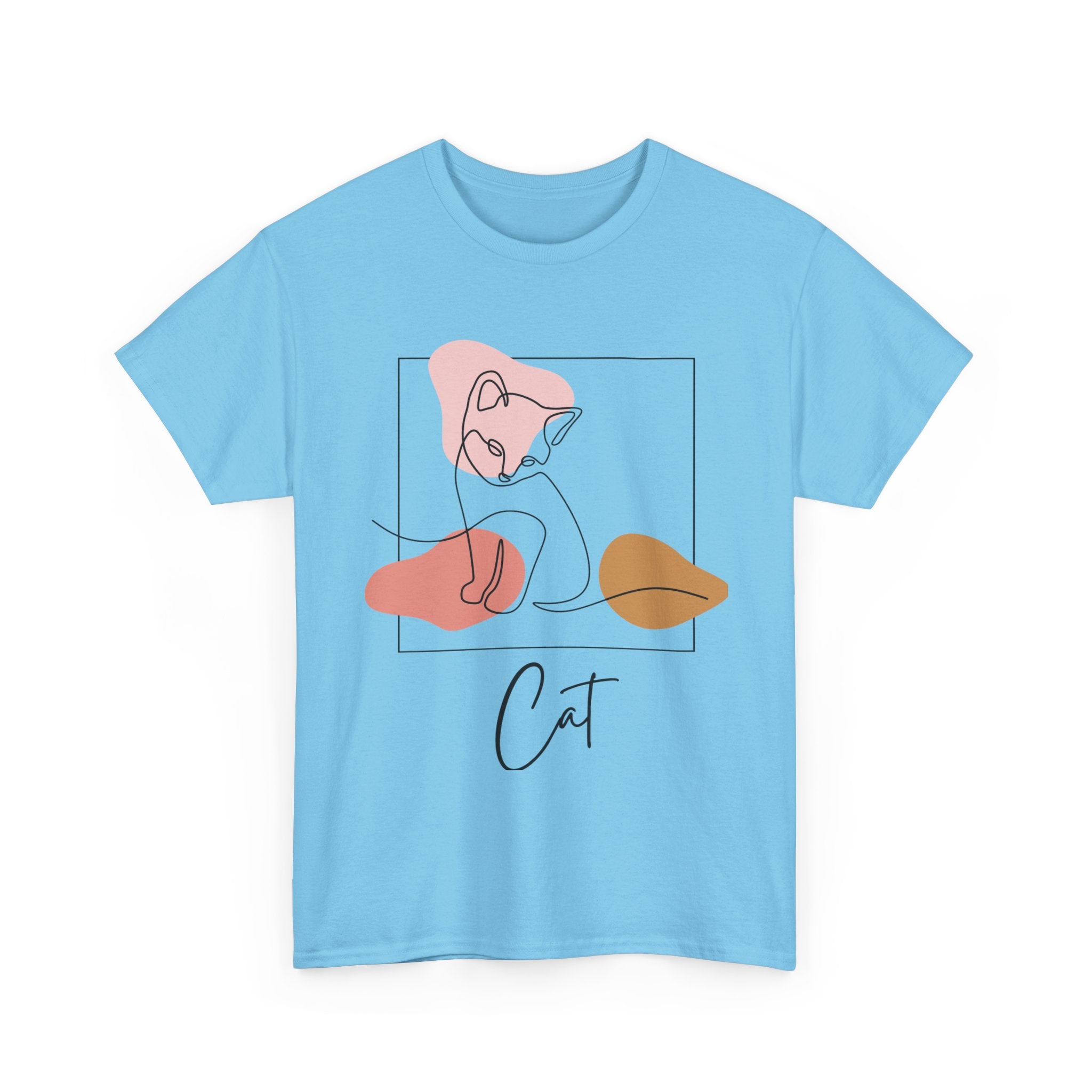 Chic Cat Graphic Tee | Relaxed Fit Unisex T-Shirt, Cat Lovers Gift, Cute Animal Shirt, Minimalist Art Apparel, Everyday Casual Wear