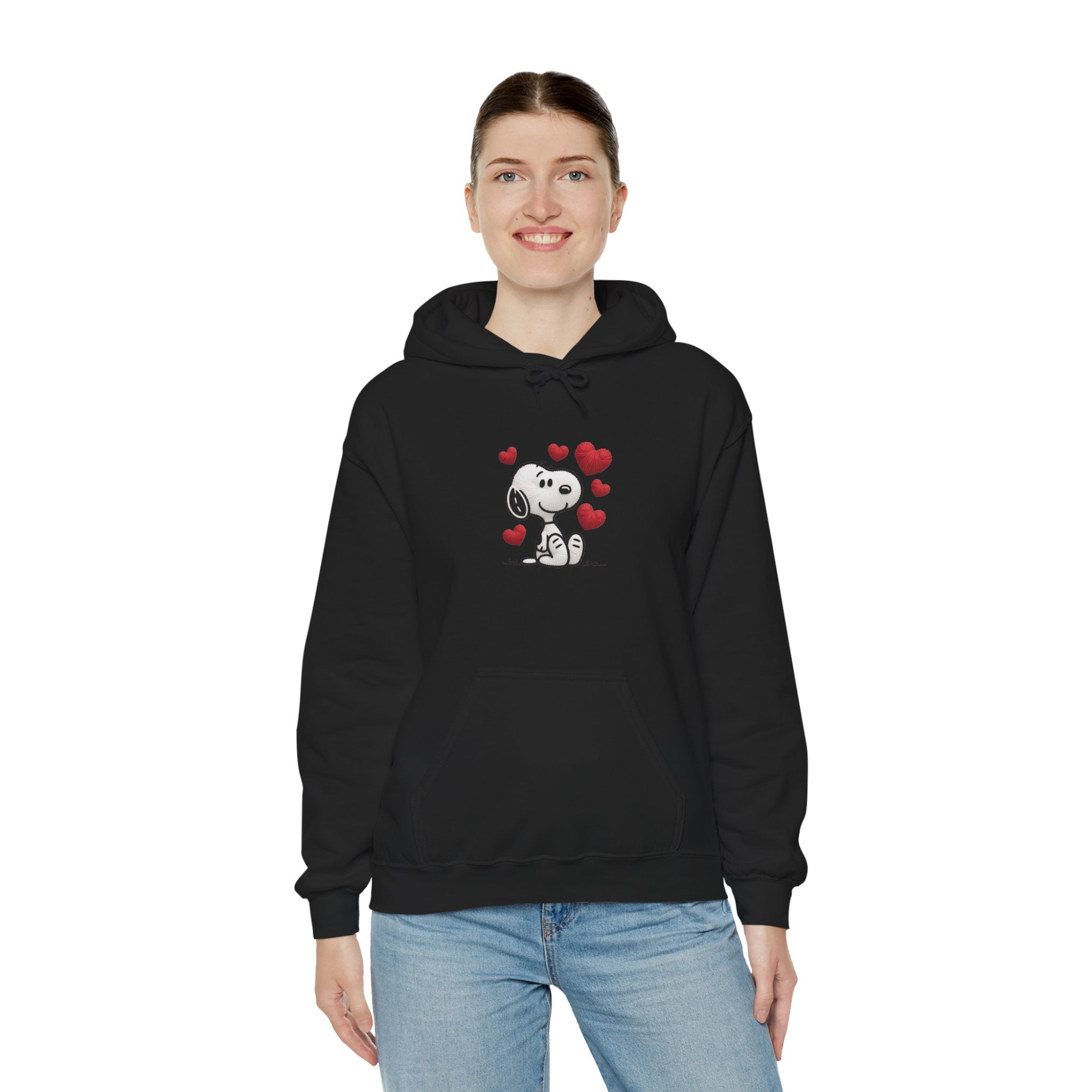 Cute Cartoon Puppy with Hearts Hoodie | Love Dog Sweatshirt