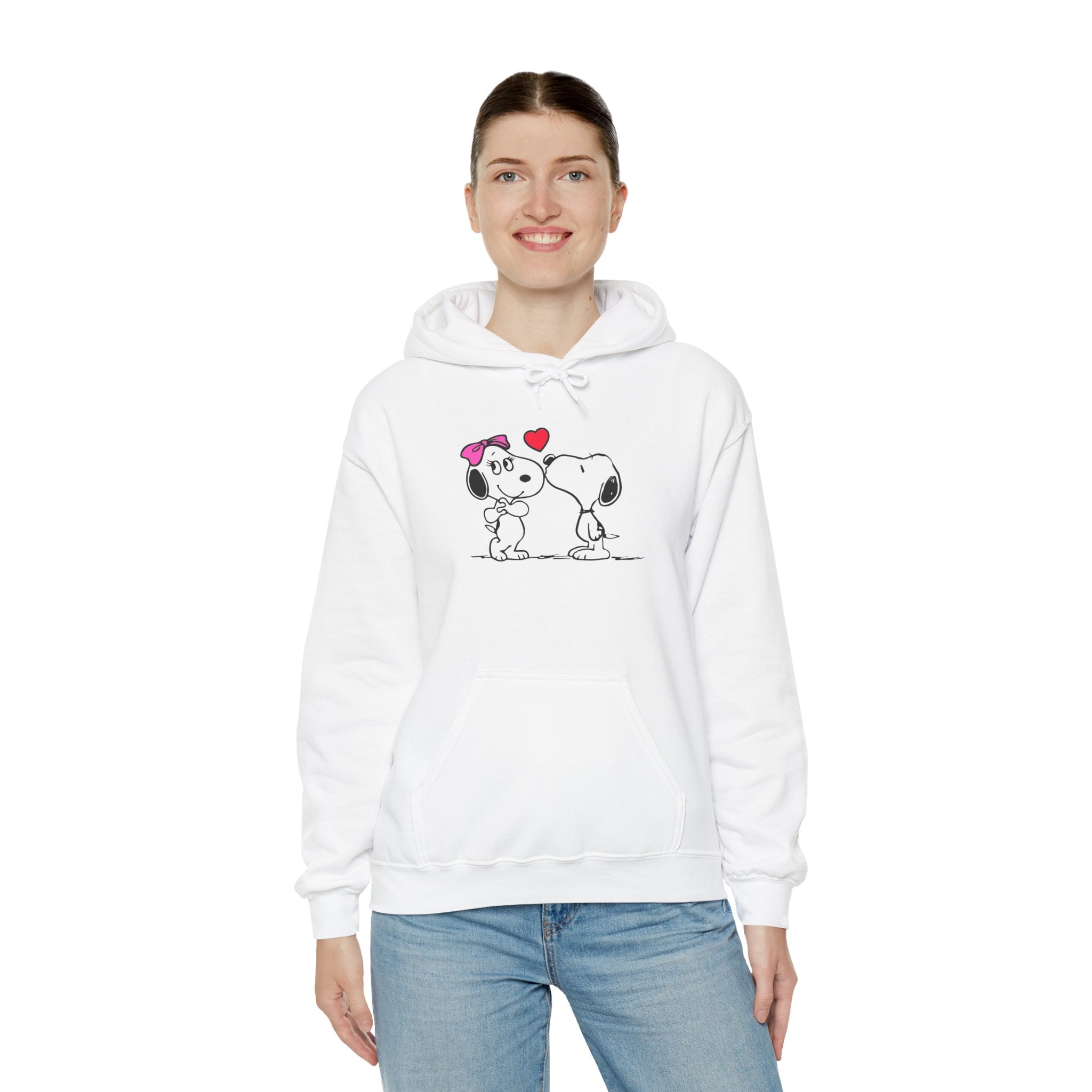 Cute Snoopy Love Sweatshirt, Valentine's Day Gift, Cozy Hoodie, Unisex Sweatshirt, Cartoon Apparel, Couple's Outfit
