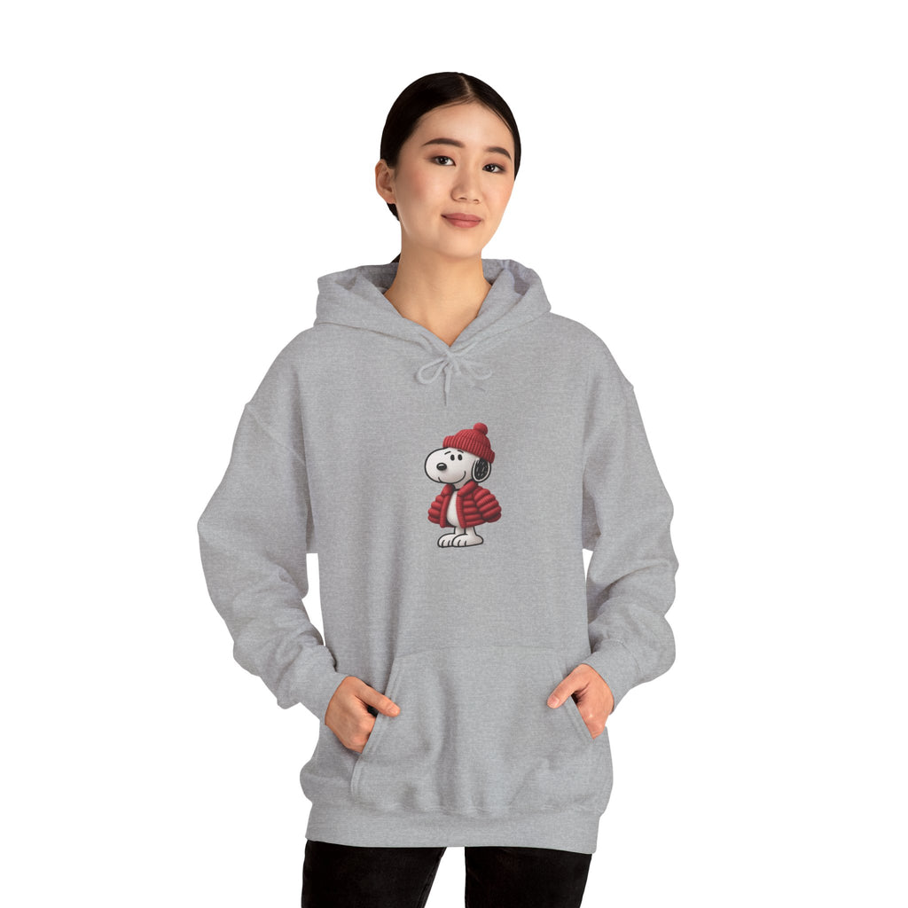 Cozy Winter Dog Hoodie | White Pullover Sweatshirt