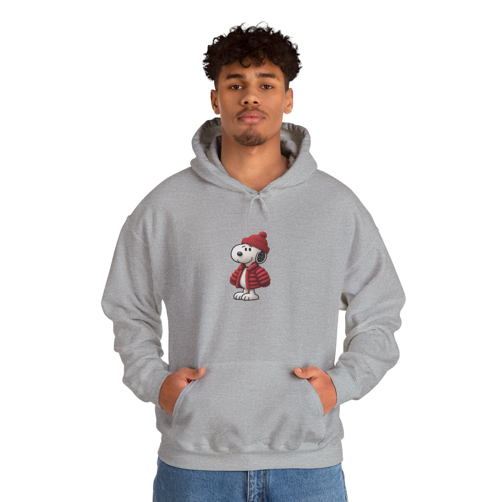 Cozy Winter Dog Hoodie | White Pullover Sweatshirt