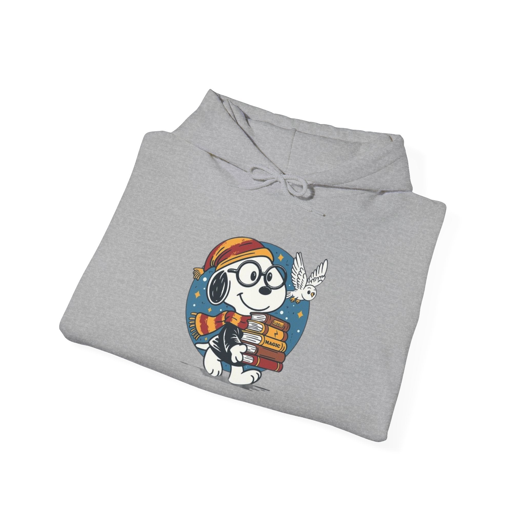 Bookish Dog with Glasses Hoodie | Reading Puppy Graphic Sweatshirt