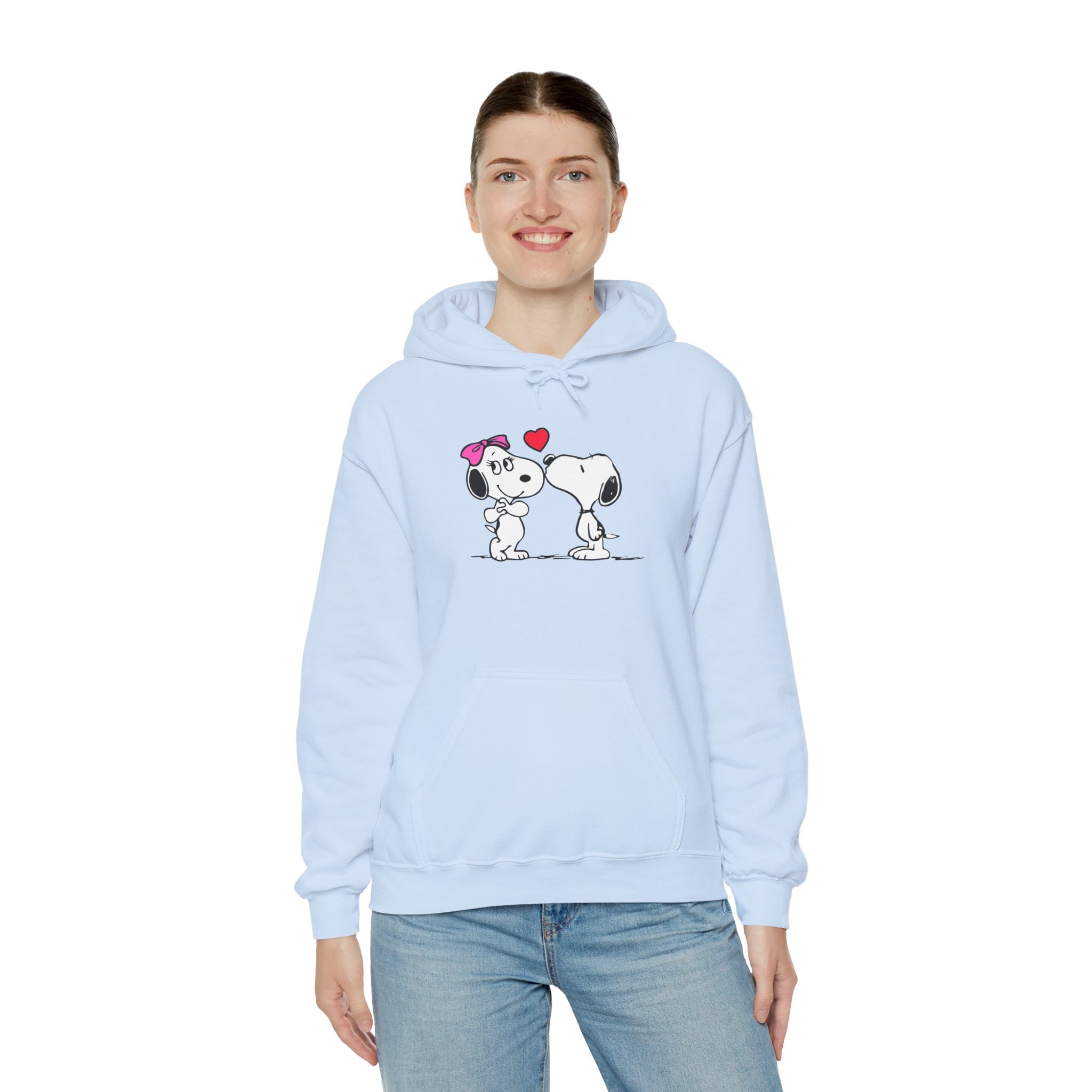 Cute Snoopy Love Sweatshirt, Valentine's Day Gift, Cozy Hoodie, Unisex Sweatshirt, Cartoon Apparel, Couple's Outfit