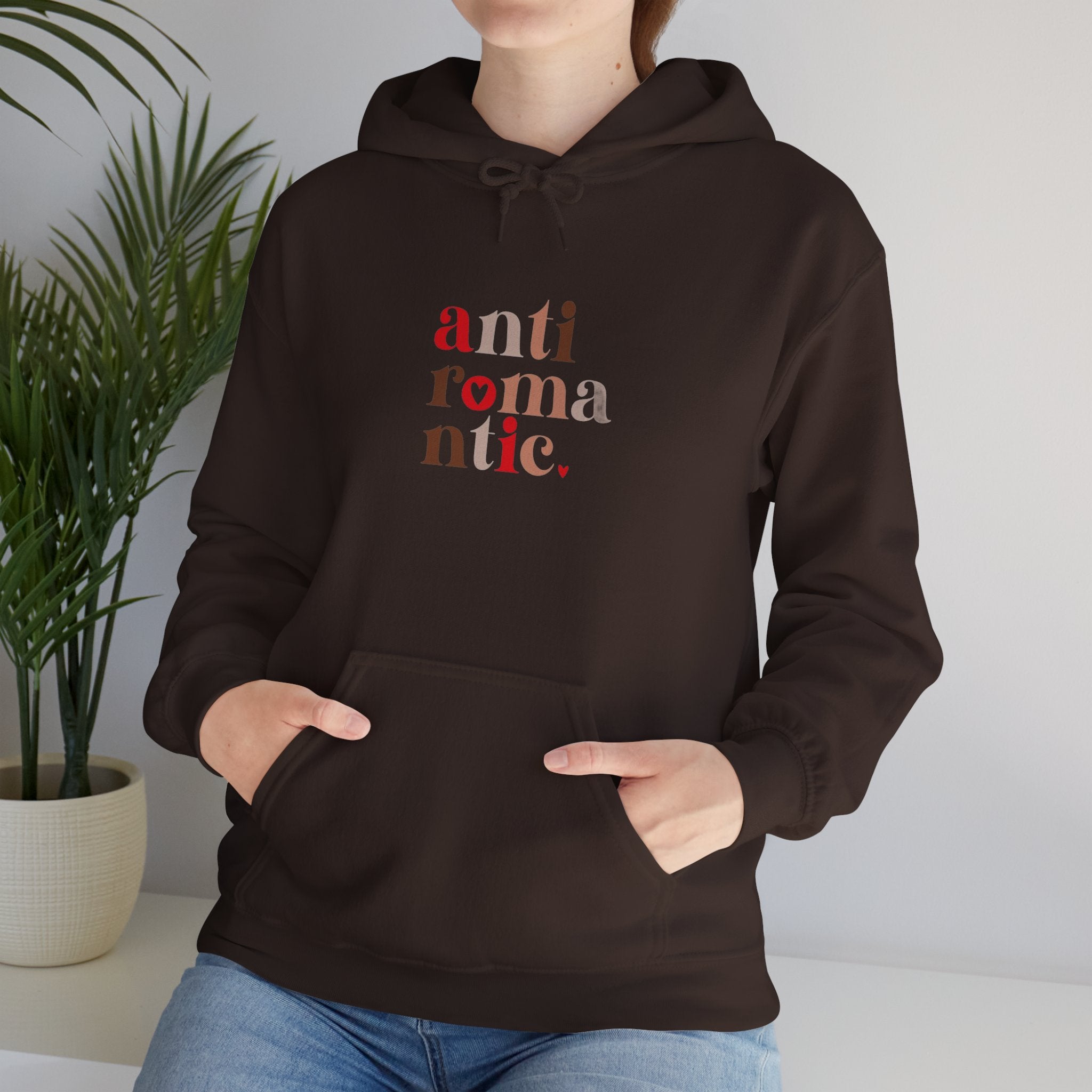 Anti-Romantic Hoodie — Minimalist Text Pullover for Singles & Sarcastic Gifts