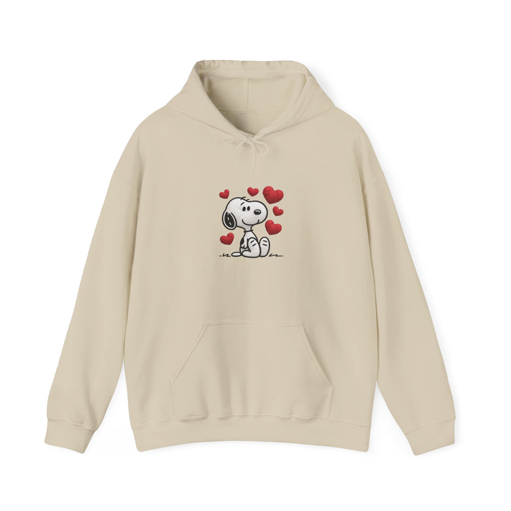 Cute Cartoon Puppy with Hearts Hoodie | Love Dog Sweatshirt