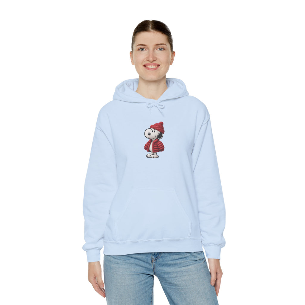 Cozy Winter Dog Hoodie | White Pullover Sweatshirt