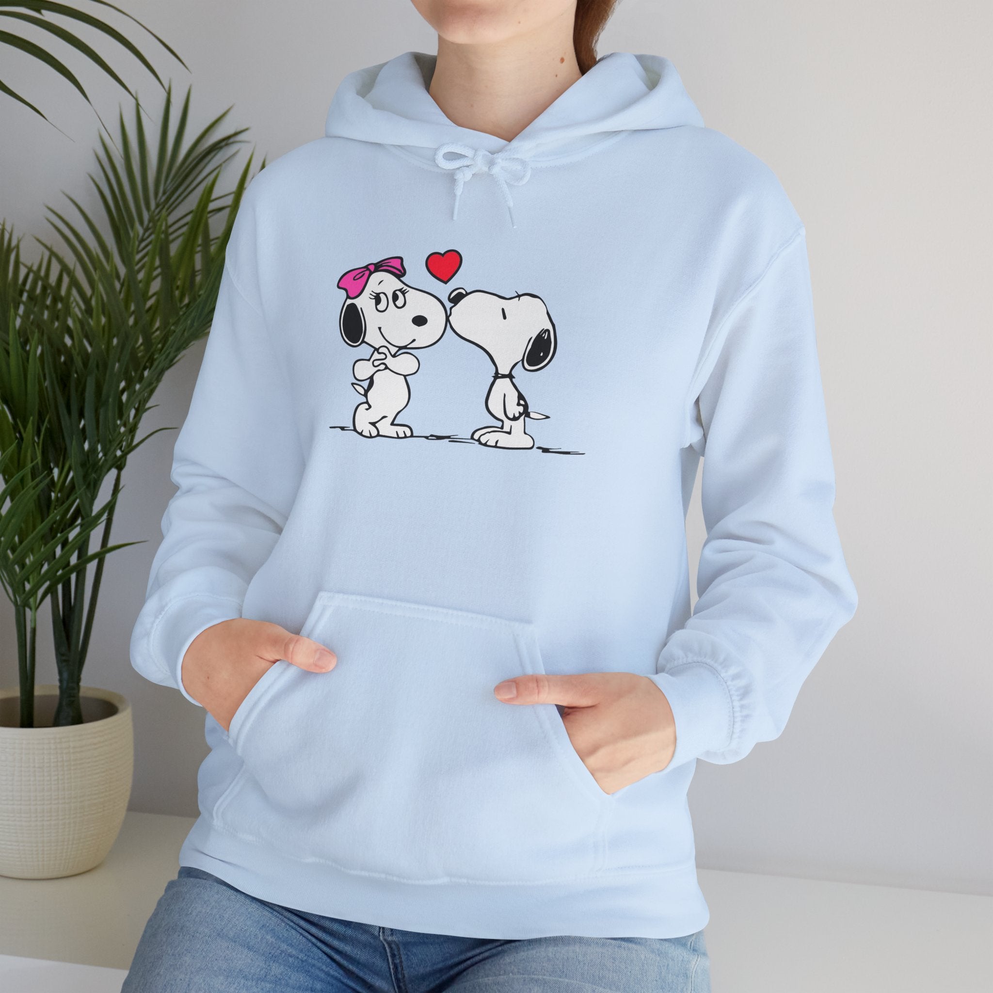 Cute Snoopy Love Sweatshirt, Valentine's Day Gift, Cozy Hoodie, Unisex Sweatshirt, Cartoon Apparel, Couple's Outfit