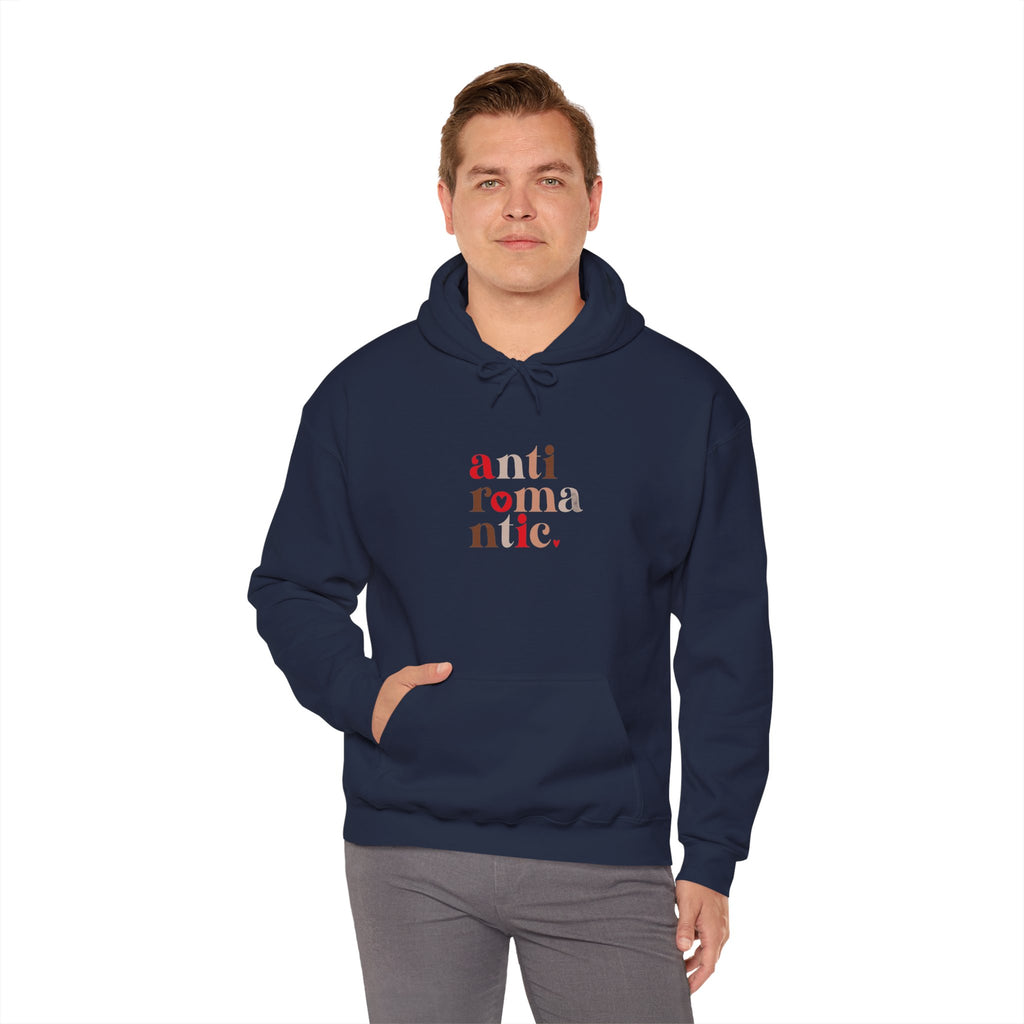 Anti-Romantic Hoodie — Minimalist Text Pullover for Singles & Sarcastic Gifts