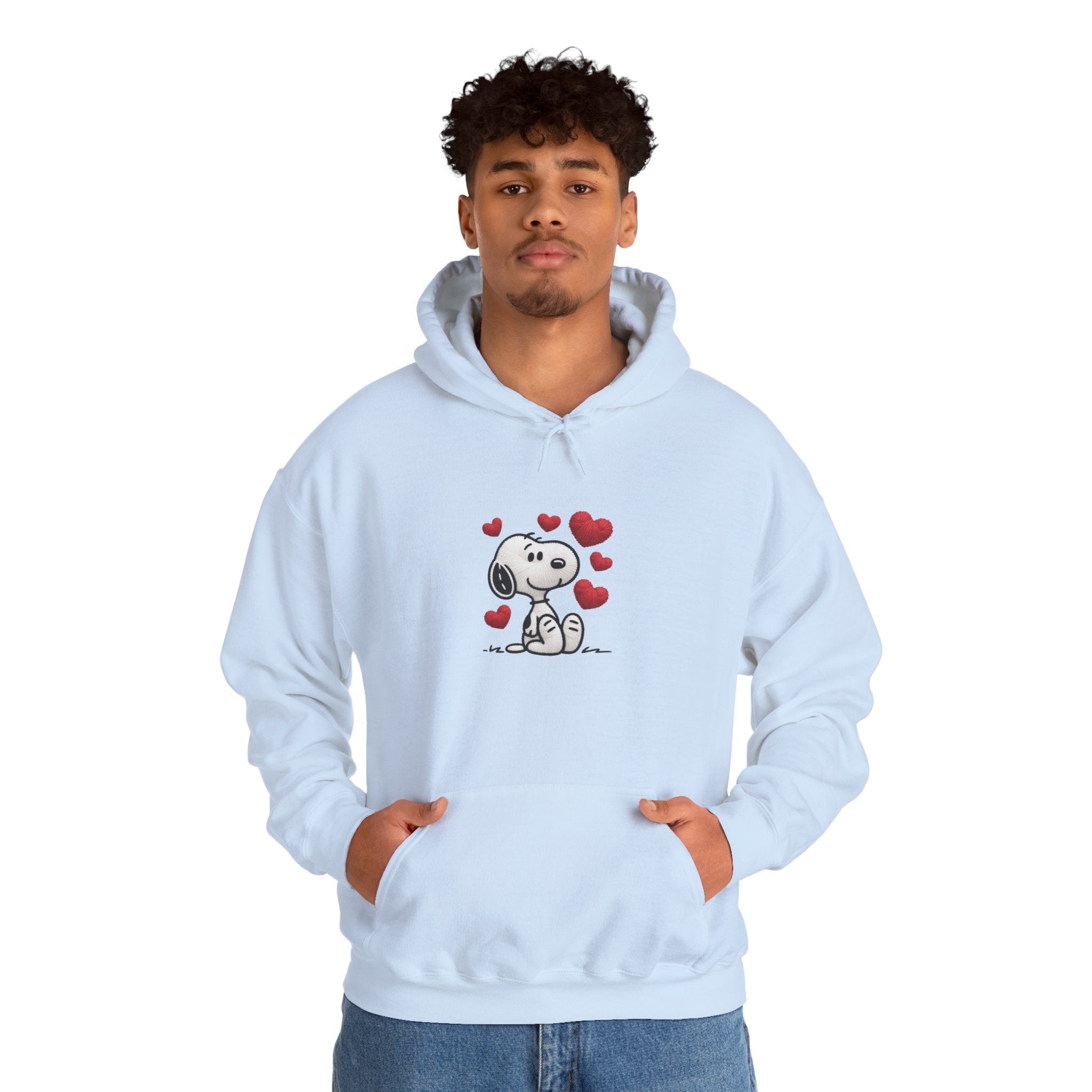 Cute Cartoon Puppy with Hearts Hoodie | Love Dog Sweatshirt