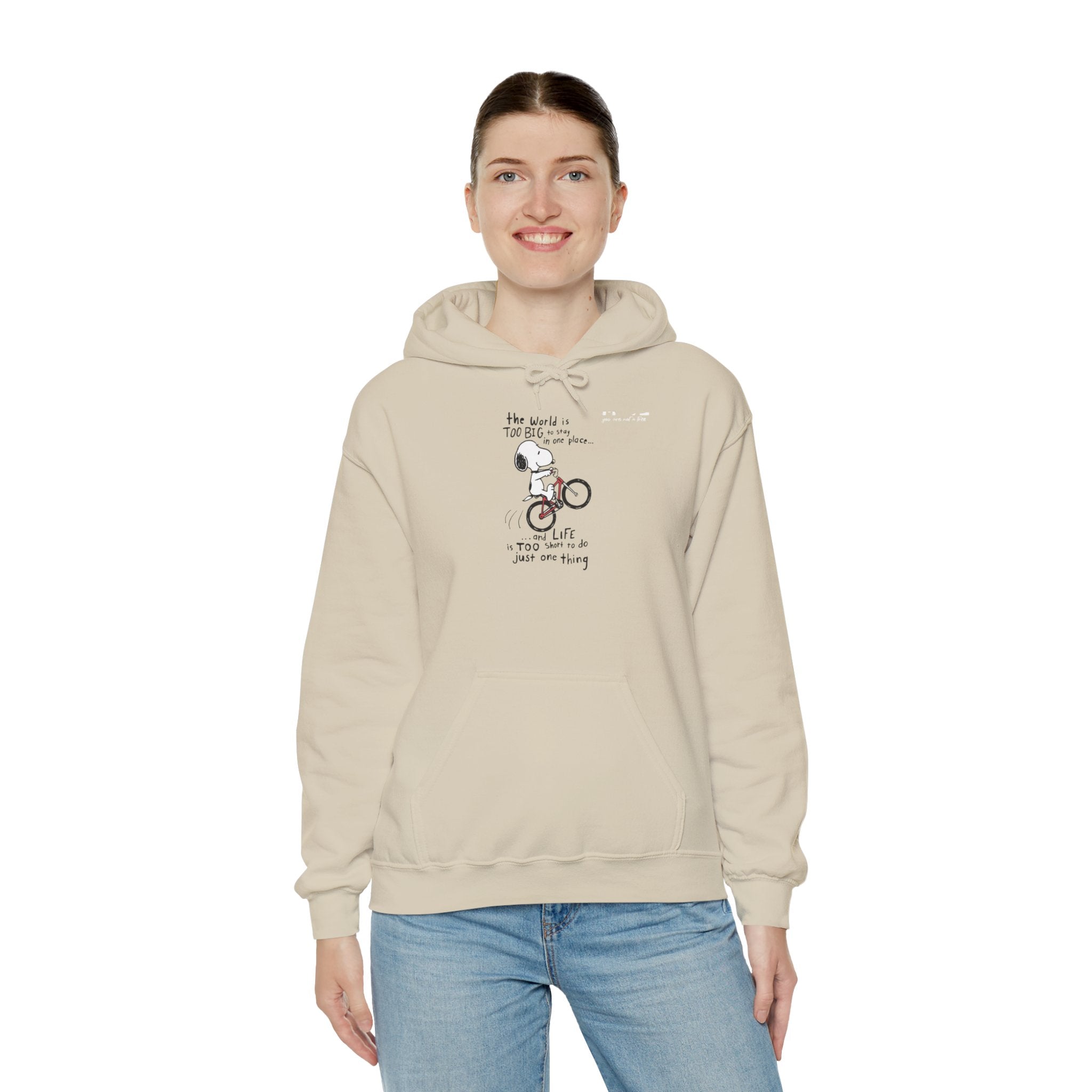 Bicycle Cat Illustration Hoodie | 'the world is too big...a true friend'