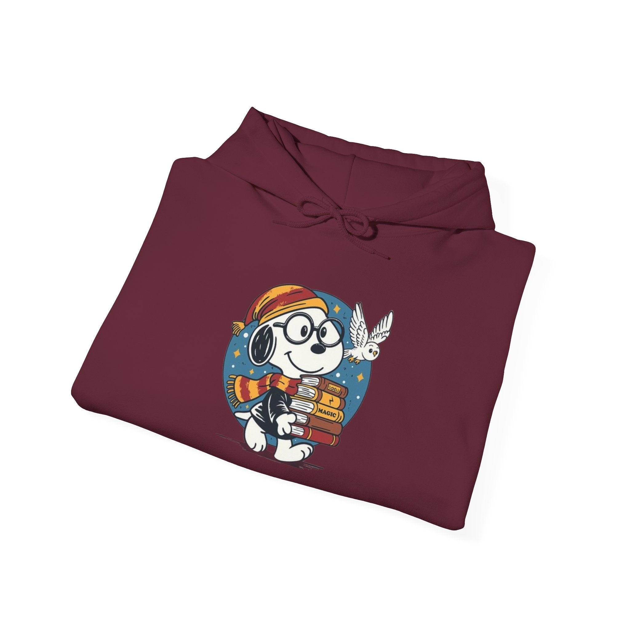 Bookish Dog with Glasses Hoodie | Reading Puppy Graphic Sweatshirt