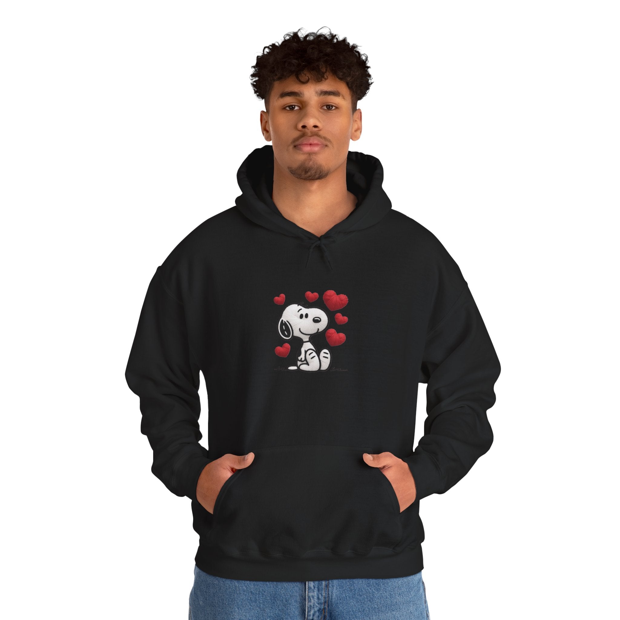 Cute Cartoon Puppy with Hearts Hoodie | Love Dog Sweatshirt