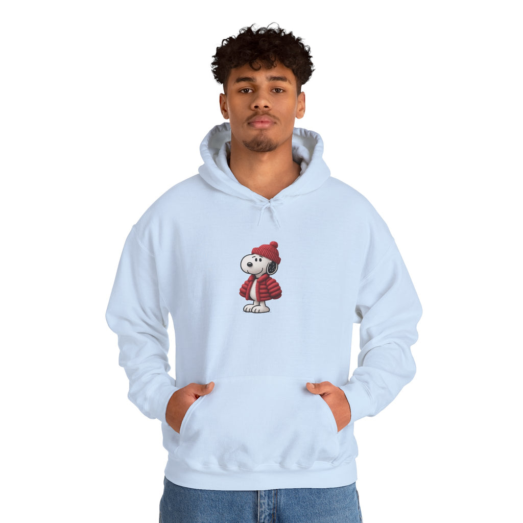 Cozy Winter Dog Hoodie | White Pullover Sweatshirt