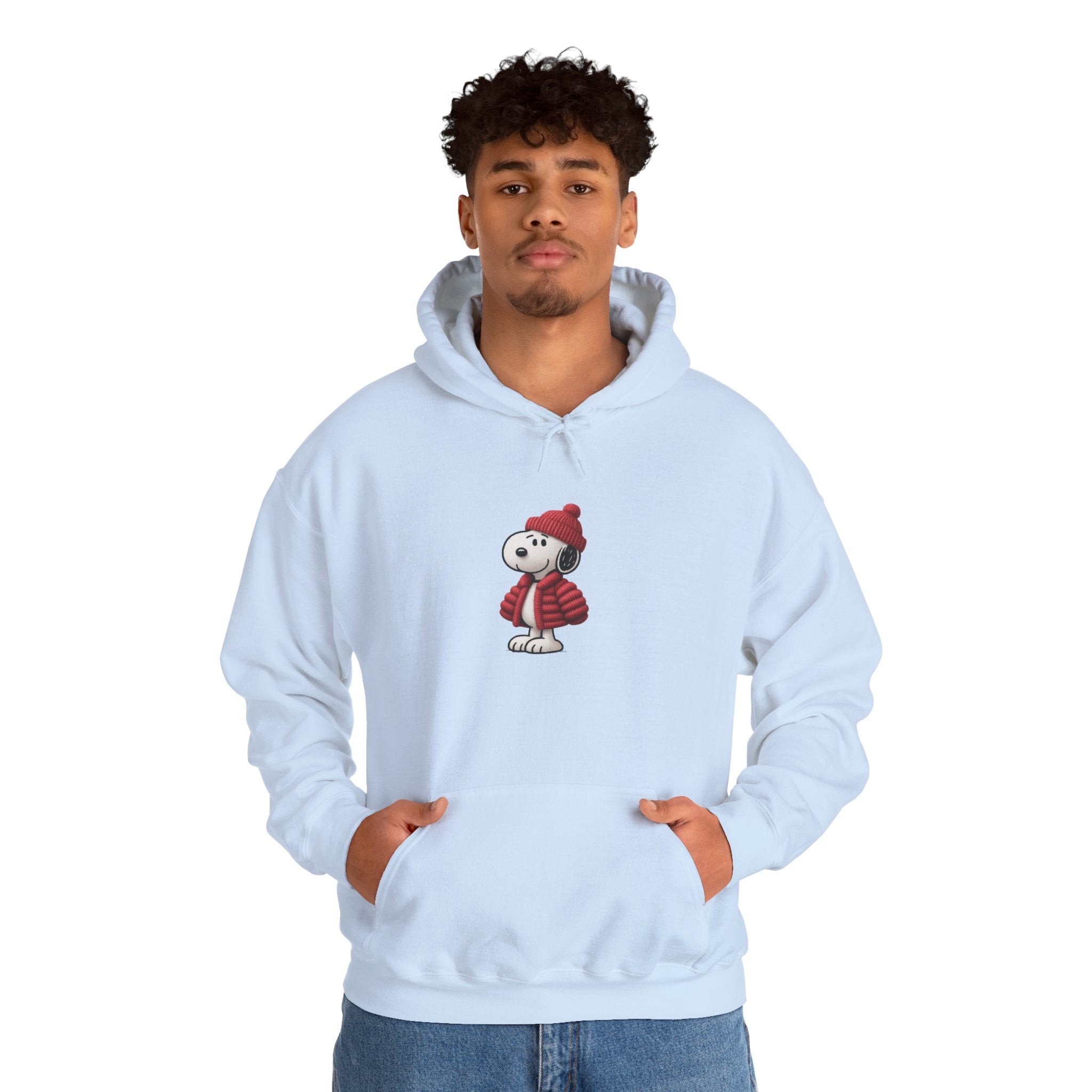 Cozy Winter Dog Hoodie | White Pullover Sweatshirt
