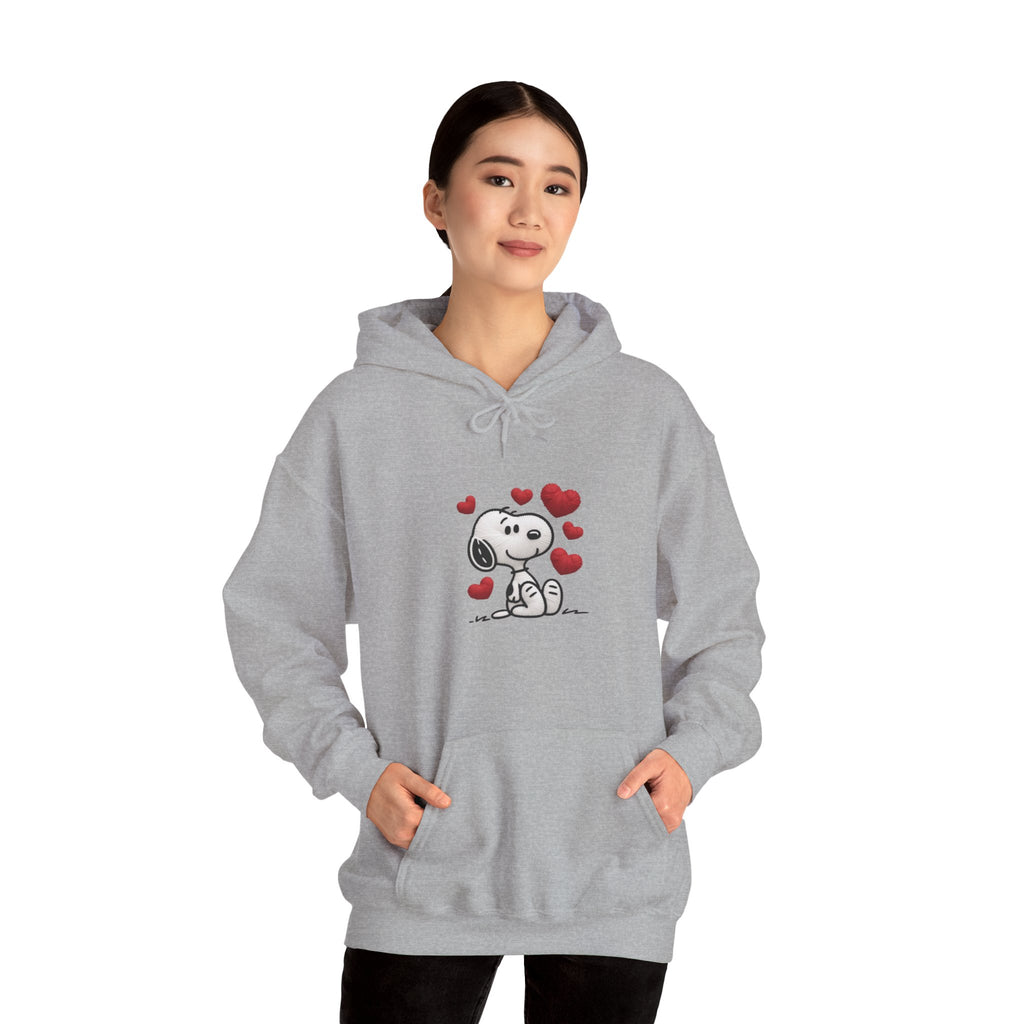 Cute Cartoon Puppy with Hearts Hoodie | Love Dog Sweatshirt
