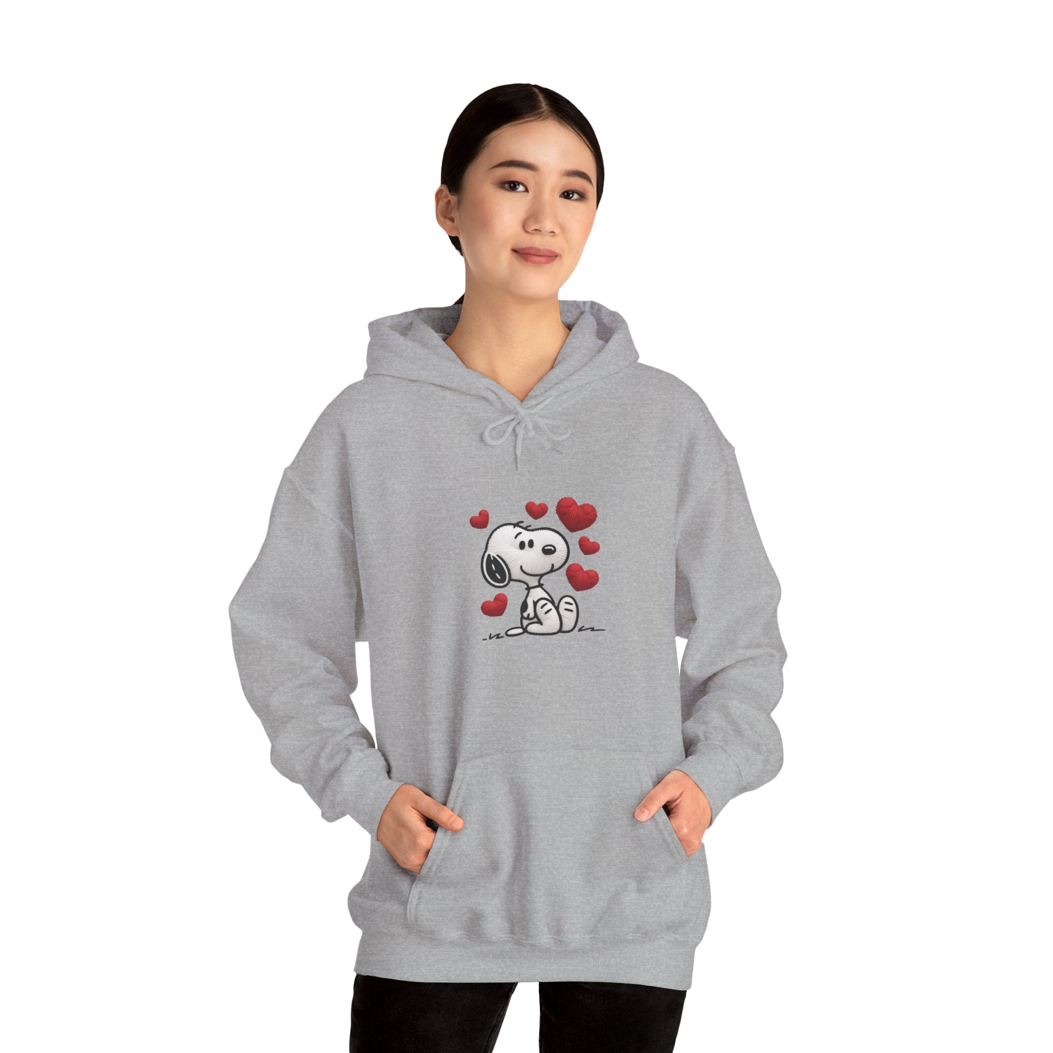 Cute Cartoon Puppy with Hearts Hoodie | Love Dog Sweatshirt