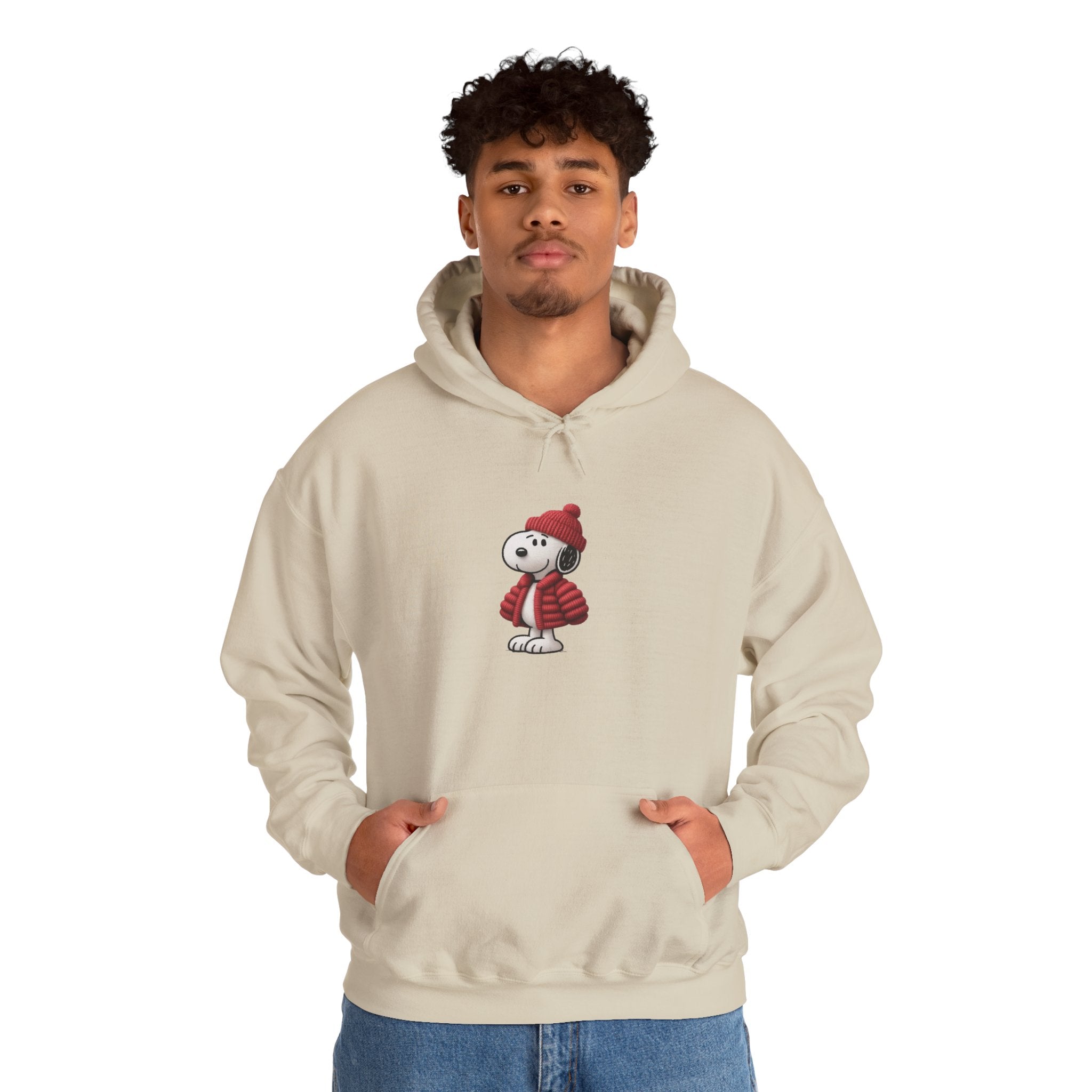 Cozy Winter Dog Hoodie | White Pullover Sweatshirt