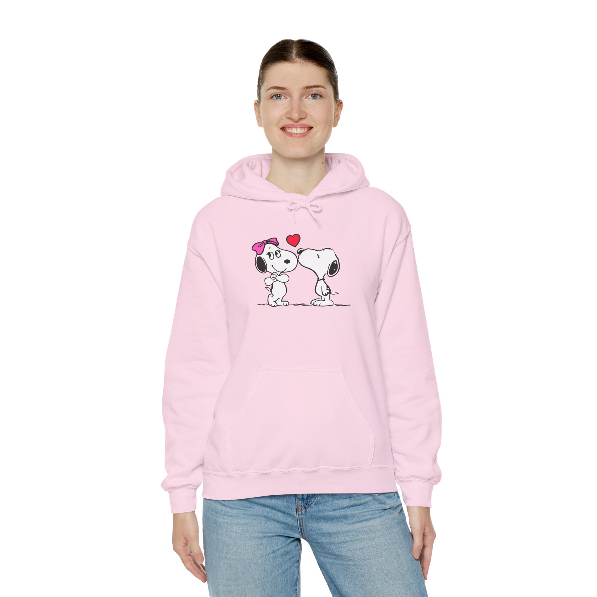 Cute Snoopy Love Sweatshirt, Valentine's Day Gift, Cozy Hoodie, Unisex Sweatshirt, Cartoon Apparel, Couple's Outfit