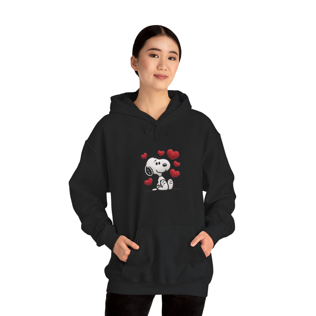 Cute Cartoon Puppy with Hearts Hoodie | Love Dog Sweatshirt