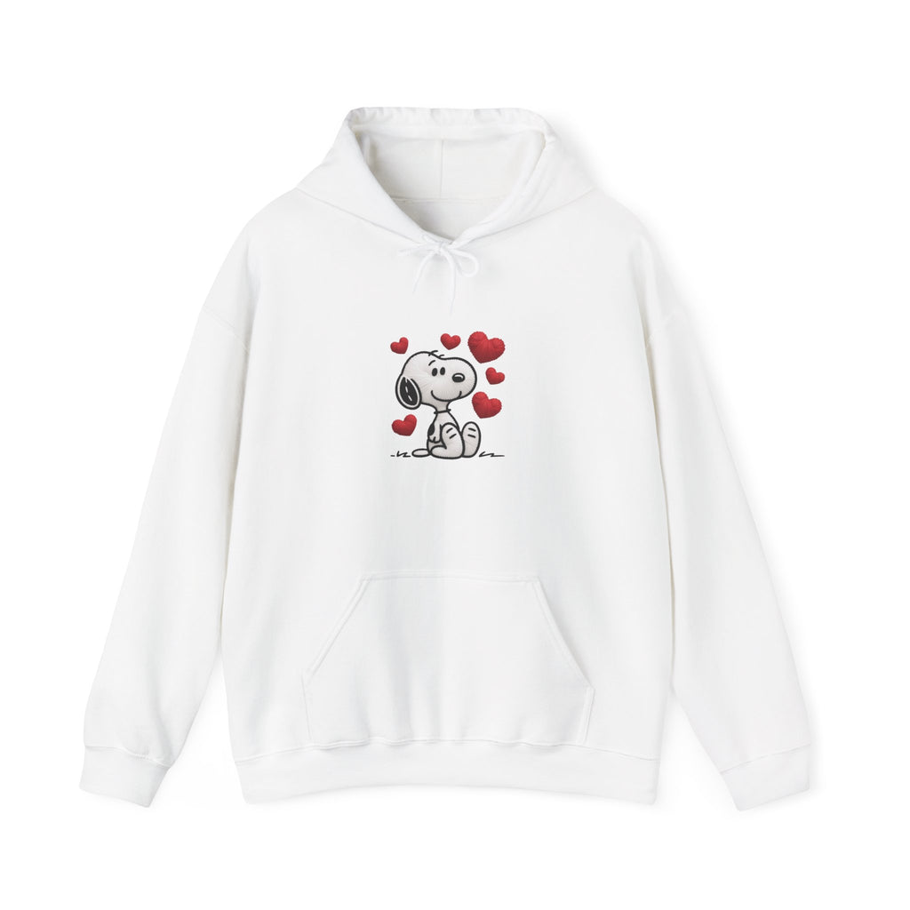 Cute Cartoon Puppy with Hearts Hoodie | Love Dog Sweatshirt