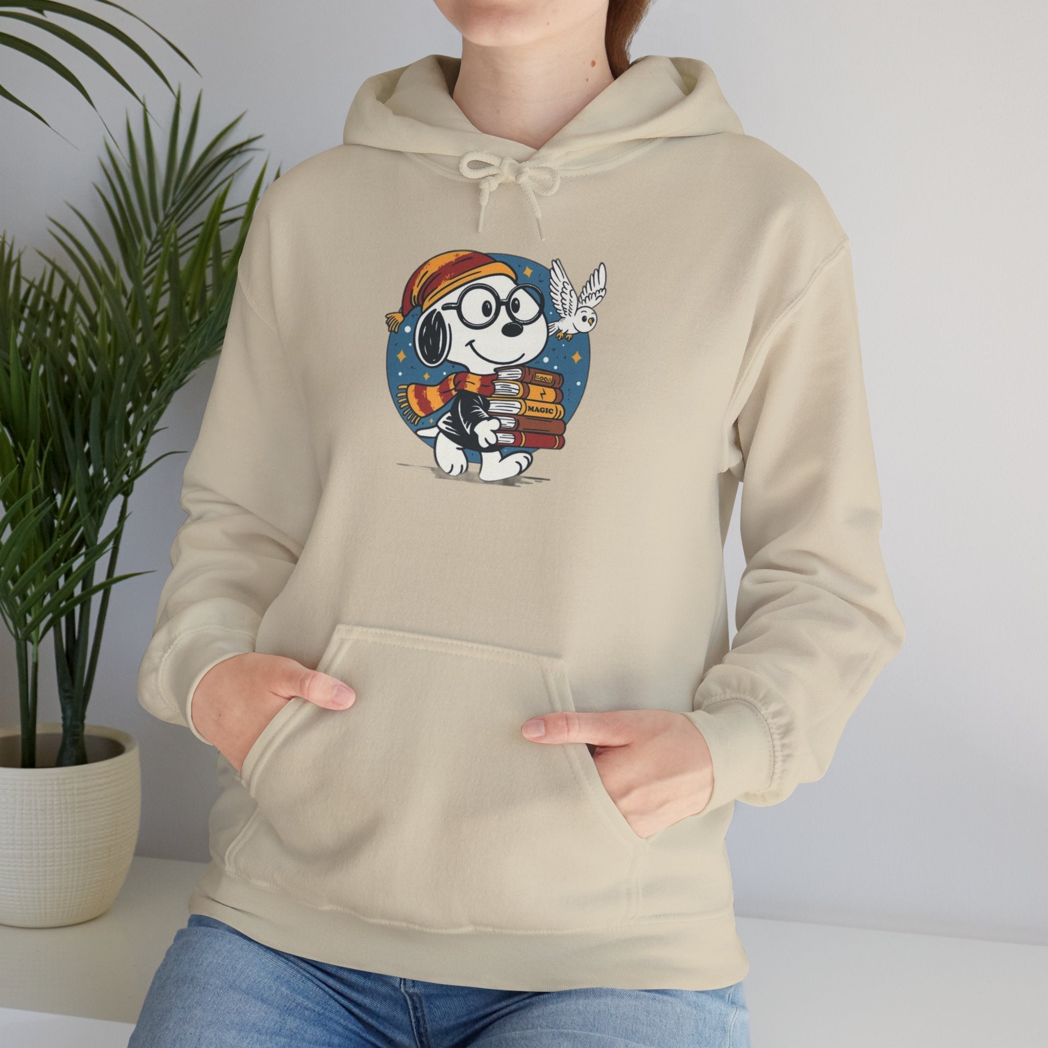 Bookish Dog with Glasses Hoodie | Reading Puppy Graphic Sweatshirt
