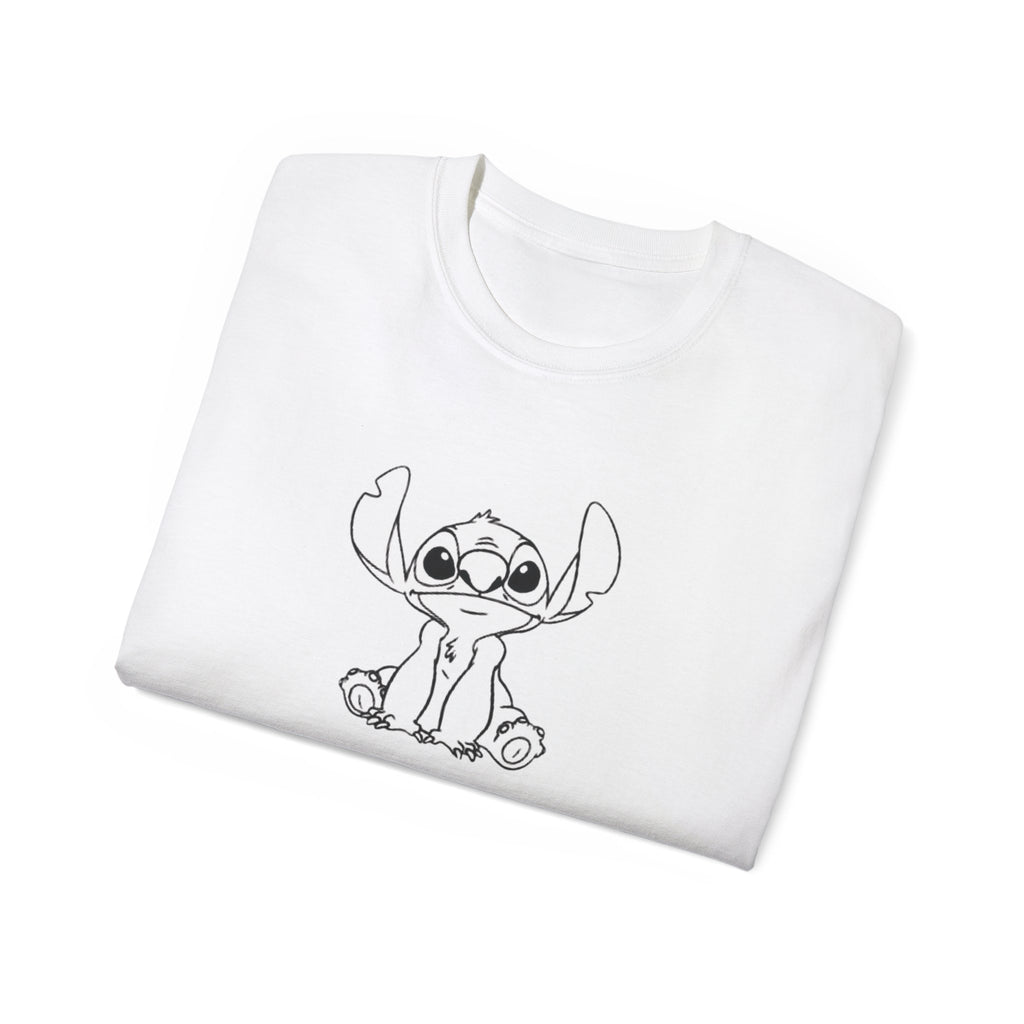 Cute Stitch Cartoon Tee, Fun Graphic T-Shirt, Unisex Gift for Disney Lovers, Casual Summer Outfit, Kids & Adults Tee
