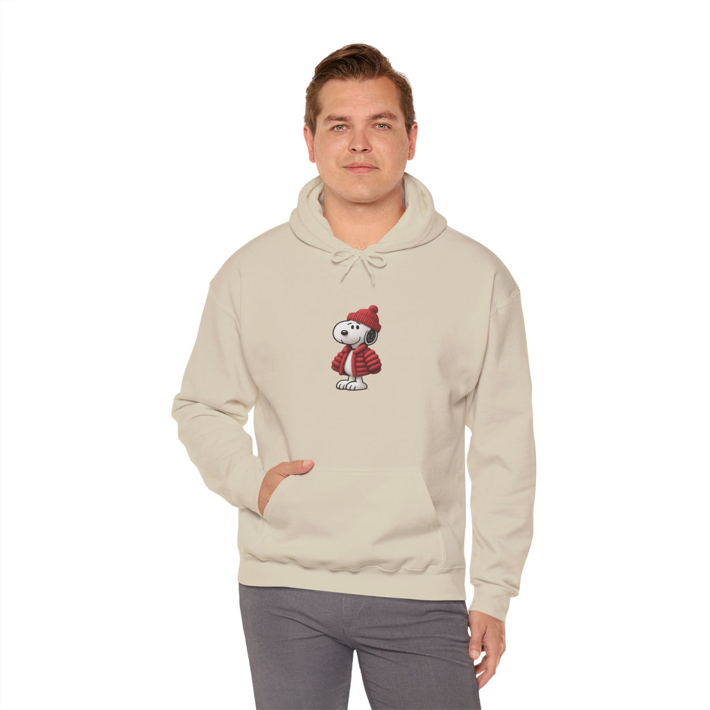 Cozy Winter Dog Hoodie | White Pullover Sweatshirt