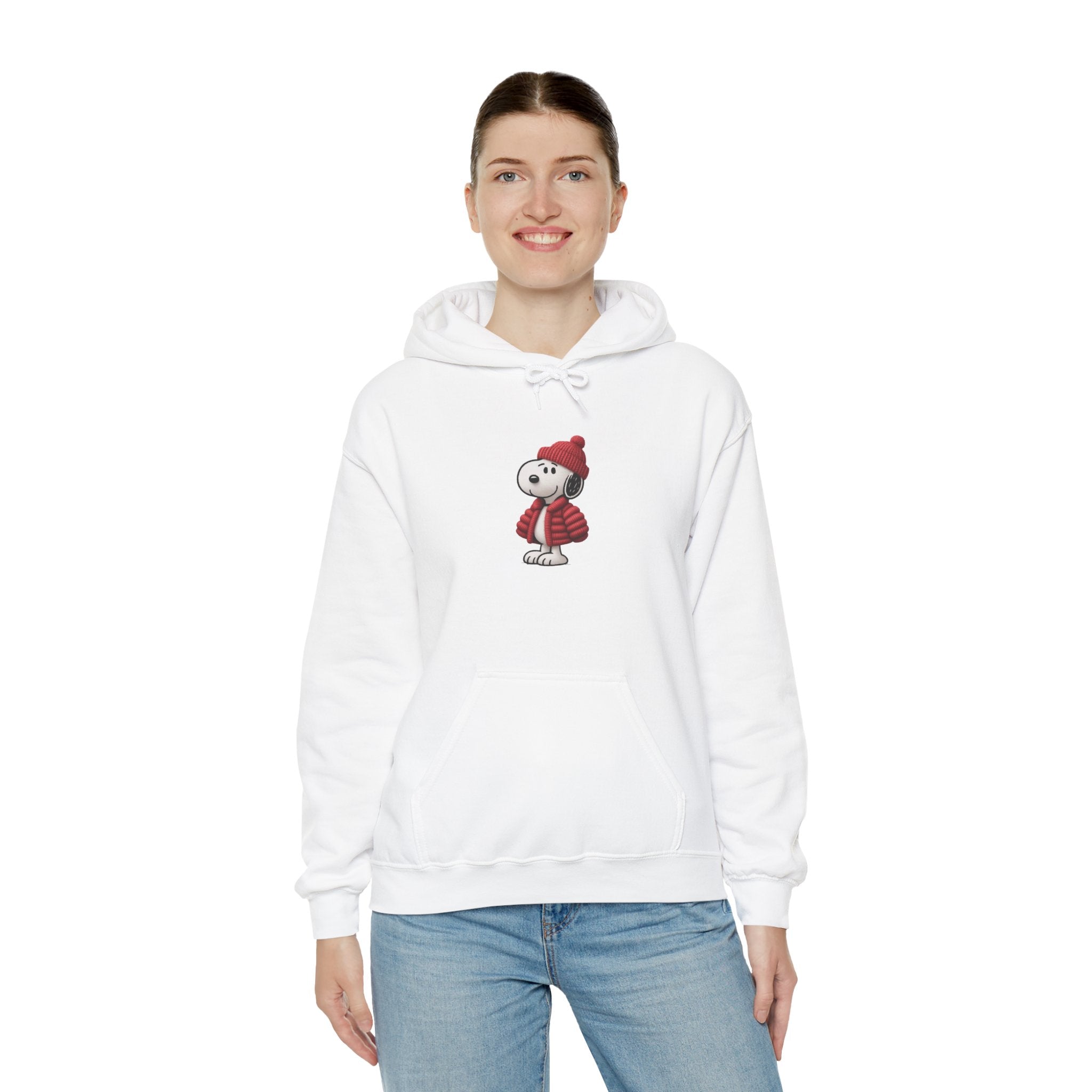 Cozy Winter Dog Hoodie | White Pullover Sweatshirt