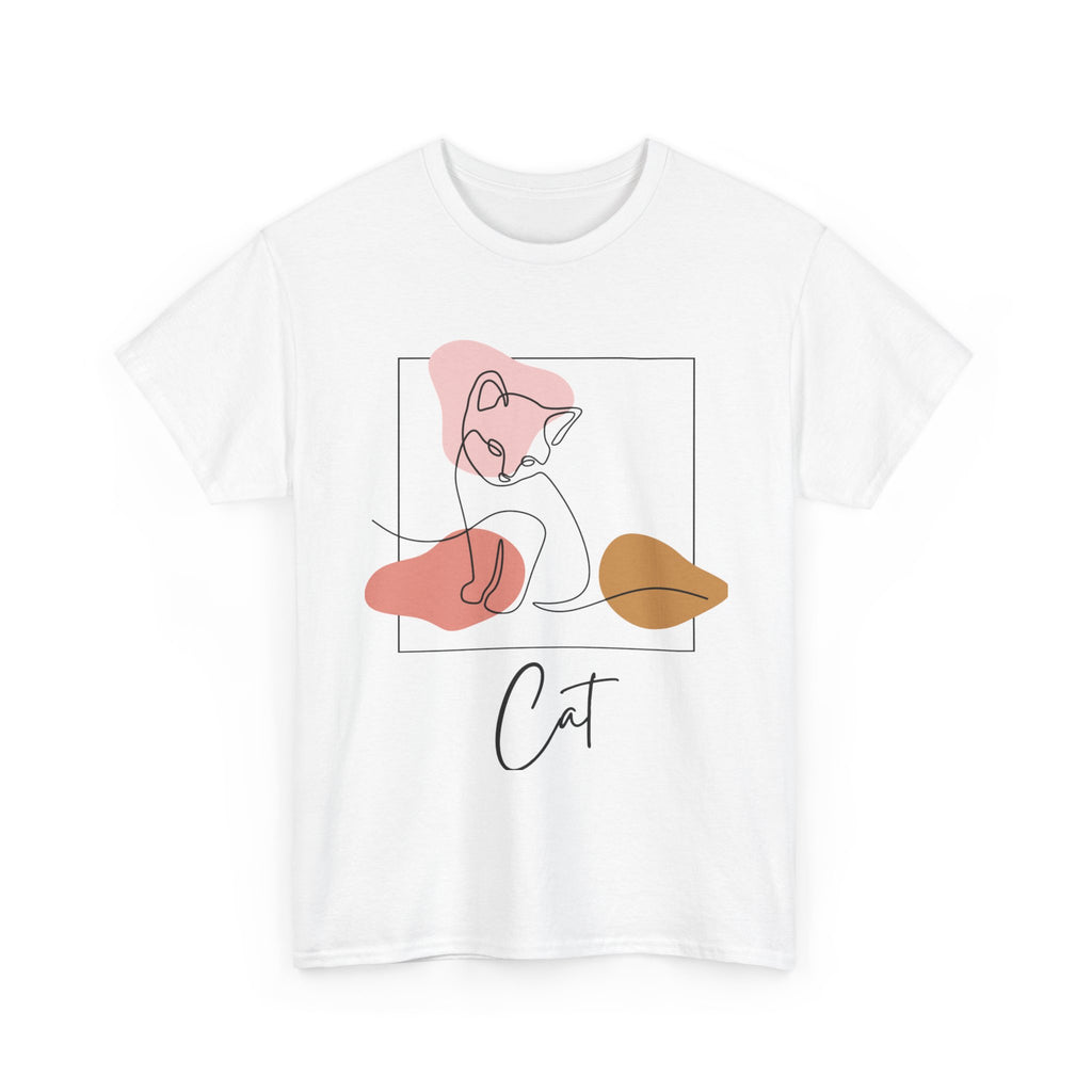 Chic Cat Graphic Tee | Relaxed Fit Unisex T-Shirt, Cat Lovers Gift, Cute Animal Shirt, Minimalist Art Apparel, Everyday Casual Wear