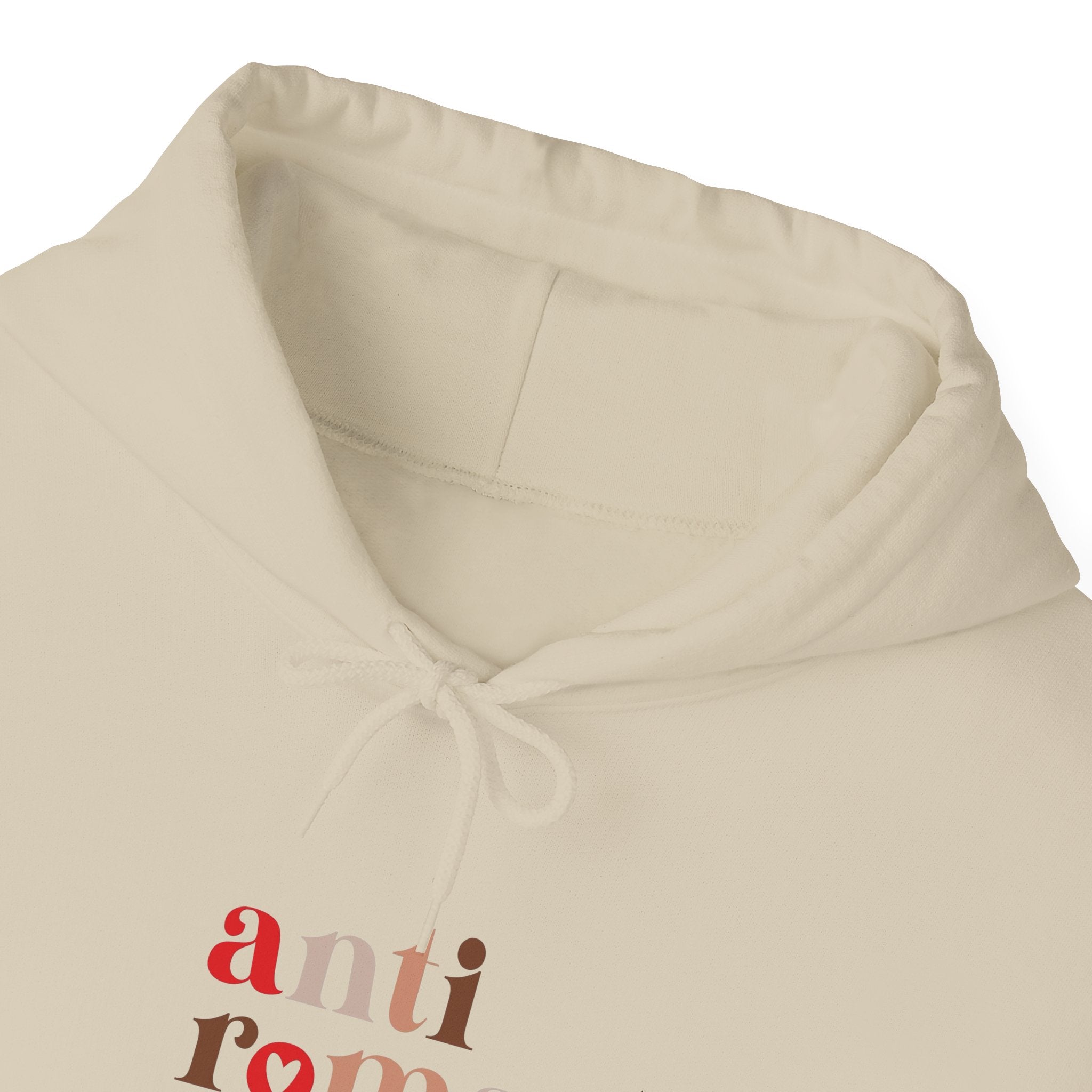 Anti-Romantic Hoodie — Minimalist Text Pullover for Singles & Sarcastic Gifts