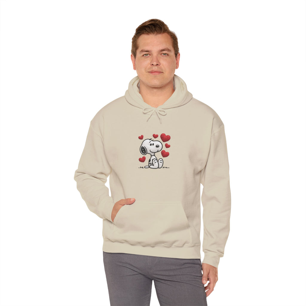 Cute Cartoon Puppy with Hearts Hoodie | Love Dog Sweatshirt