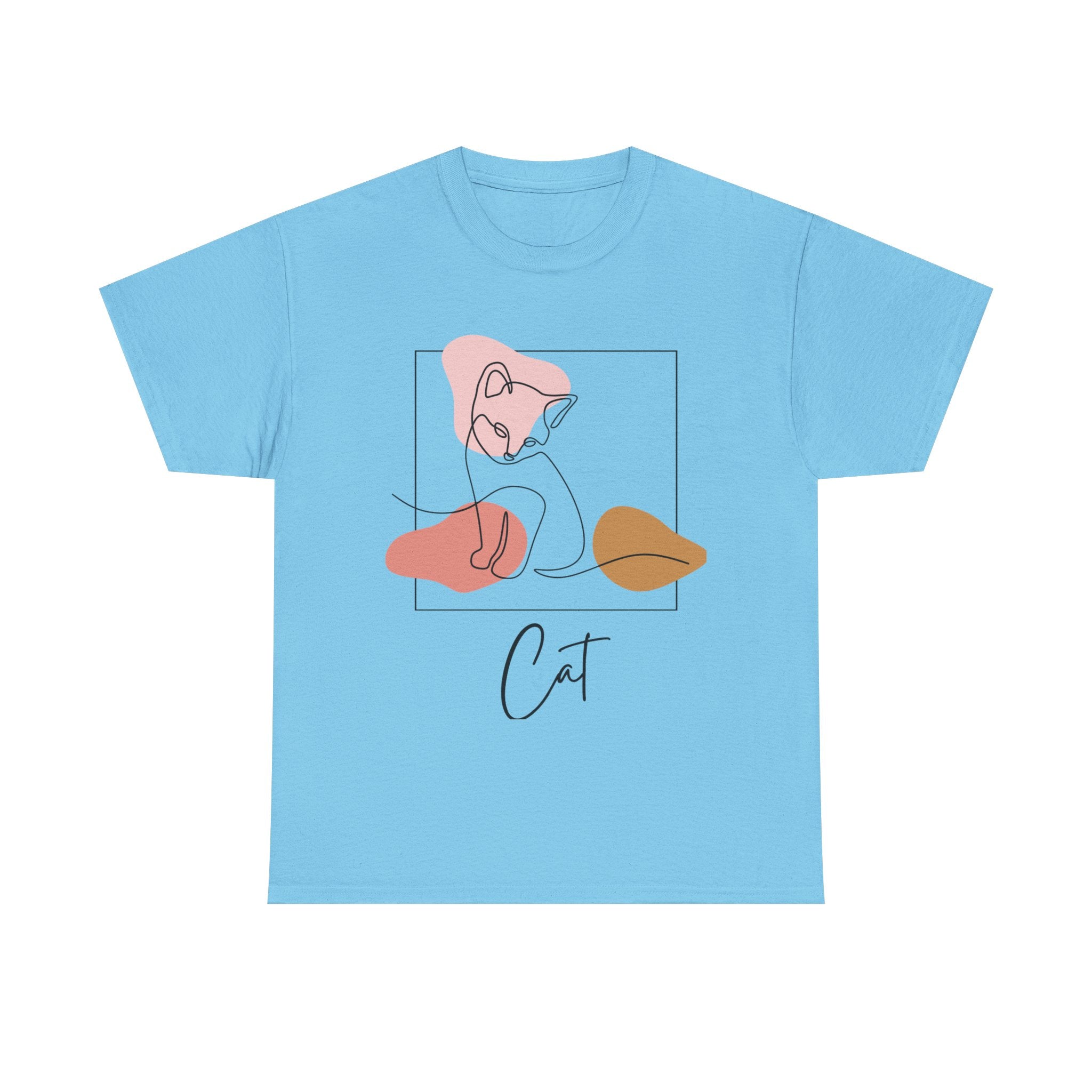 Chic Cat Graphic Tee | Relaxed Fit Unisex T-Shirt, Cat Lovers Gift, Cute Animal Shirt, Minimalist Art Apparel, Everyday Casual Wear