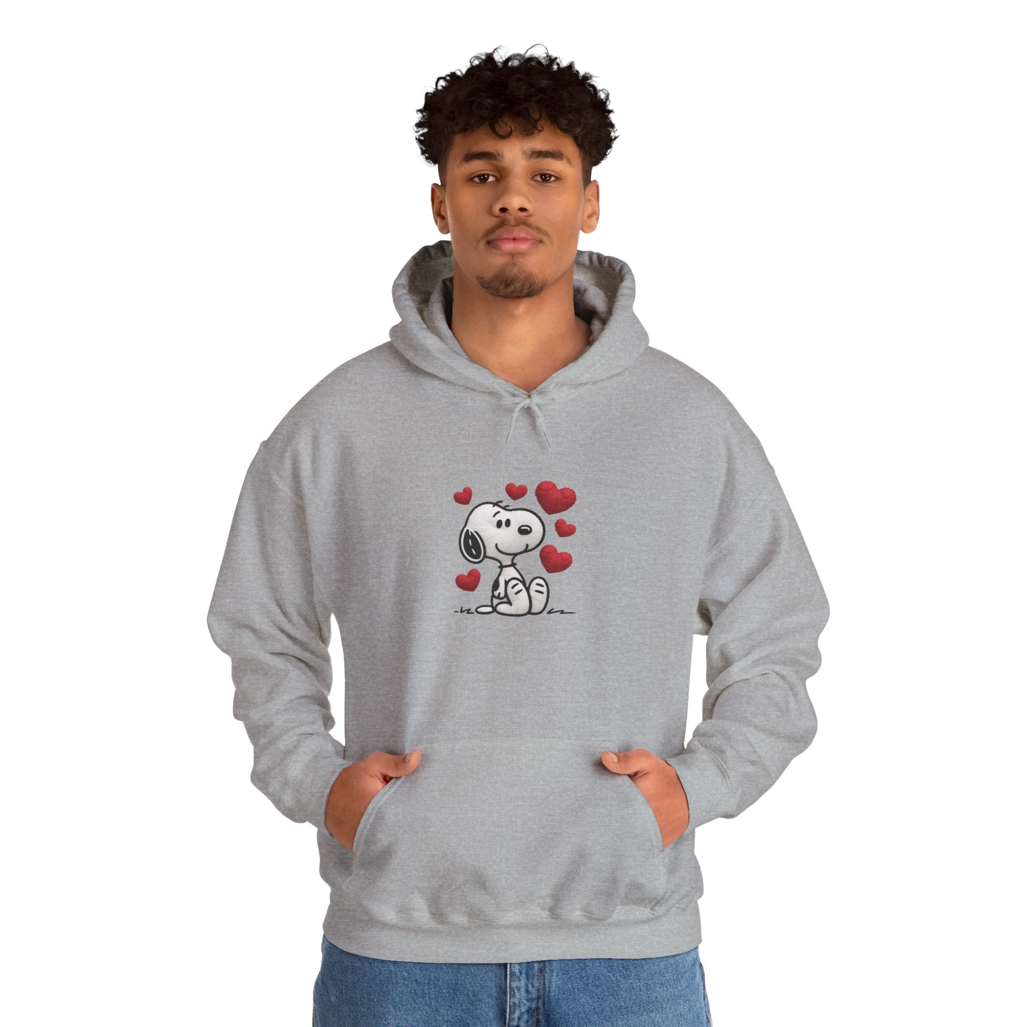 Cute Cartoon Puppy with Hearts Hoodie | Love Dog Sweatshirt