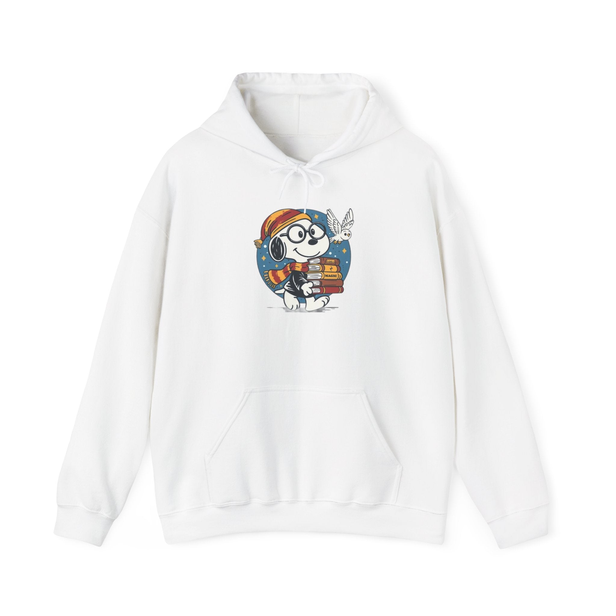 Bookish Dog with Glasses Hoodie | Reading Puppy Graphic Sweatshirt