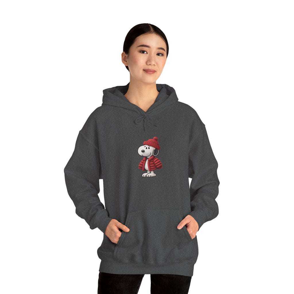 Cozy Winter Dog Hoodie | White Pullover Sweatshirt