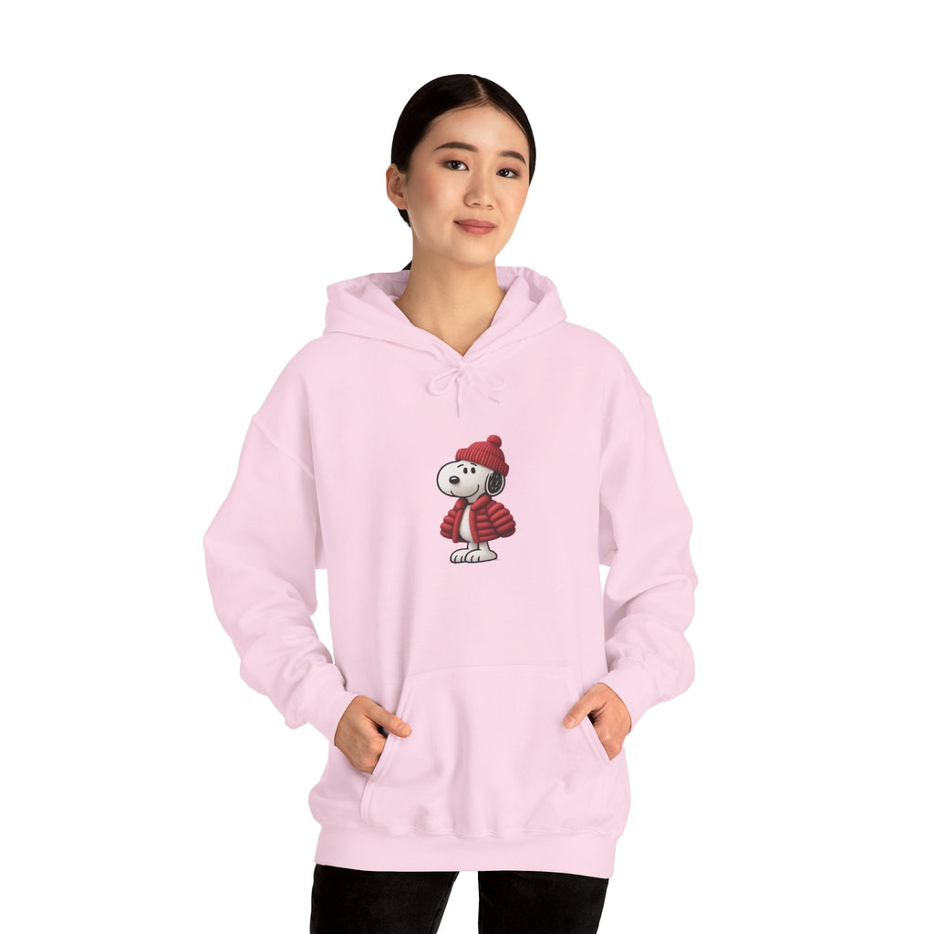 Cozy Winter Dog Hoodie | White Pullover Sweatshirt