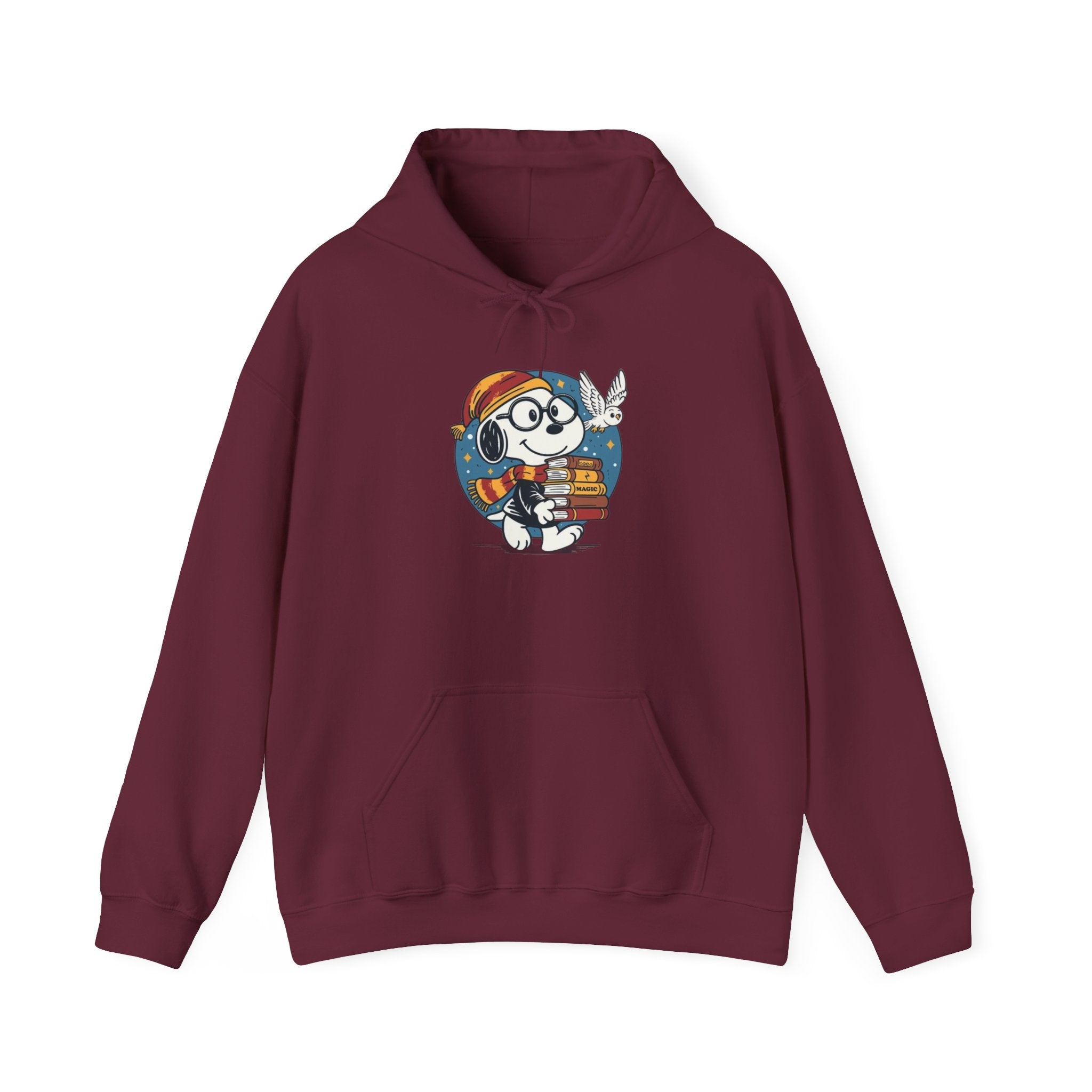 Bookish Dog with Glasses Hoodie | Reading Puppy Graphic Sweatshirt