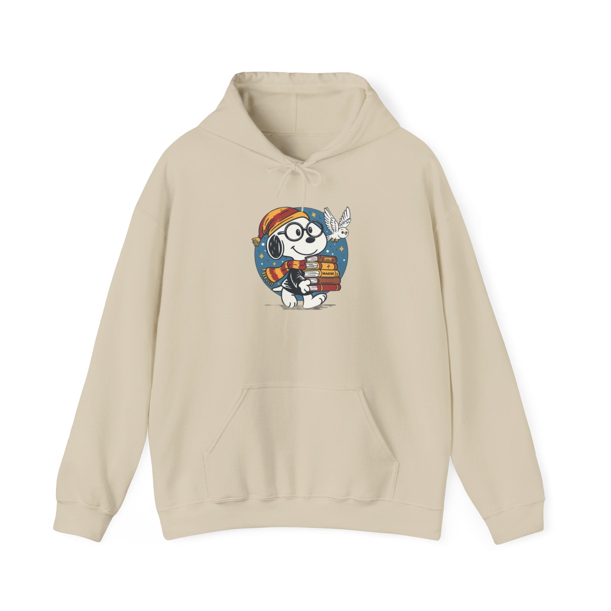 Bookish Dog with Glasses Hoodie | Reading Puppy Graphic Sweatshirt