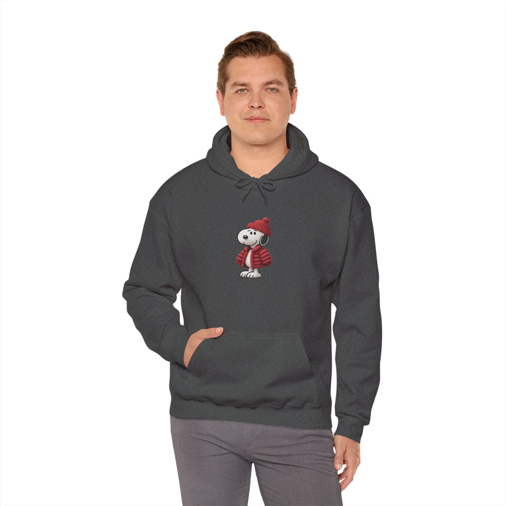 Cozy Winter Dog Hoodie | White Pullover Sweatshirt