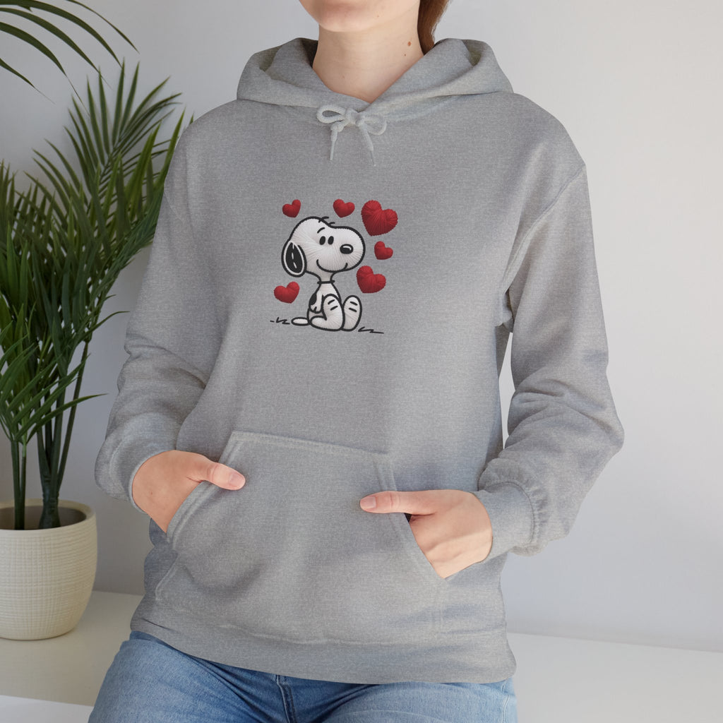 Cute Cartoon Puppy with Hearts Hoodie | Love Dog Sweatshirt