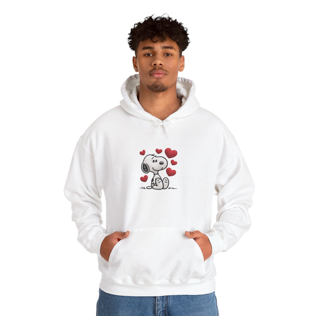 Cute Cartoon Puppy with Hearts Hoodie | Love Dog Sweatshirt
