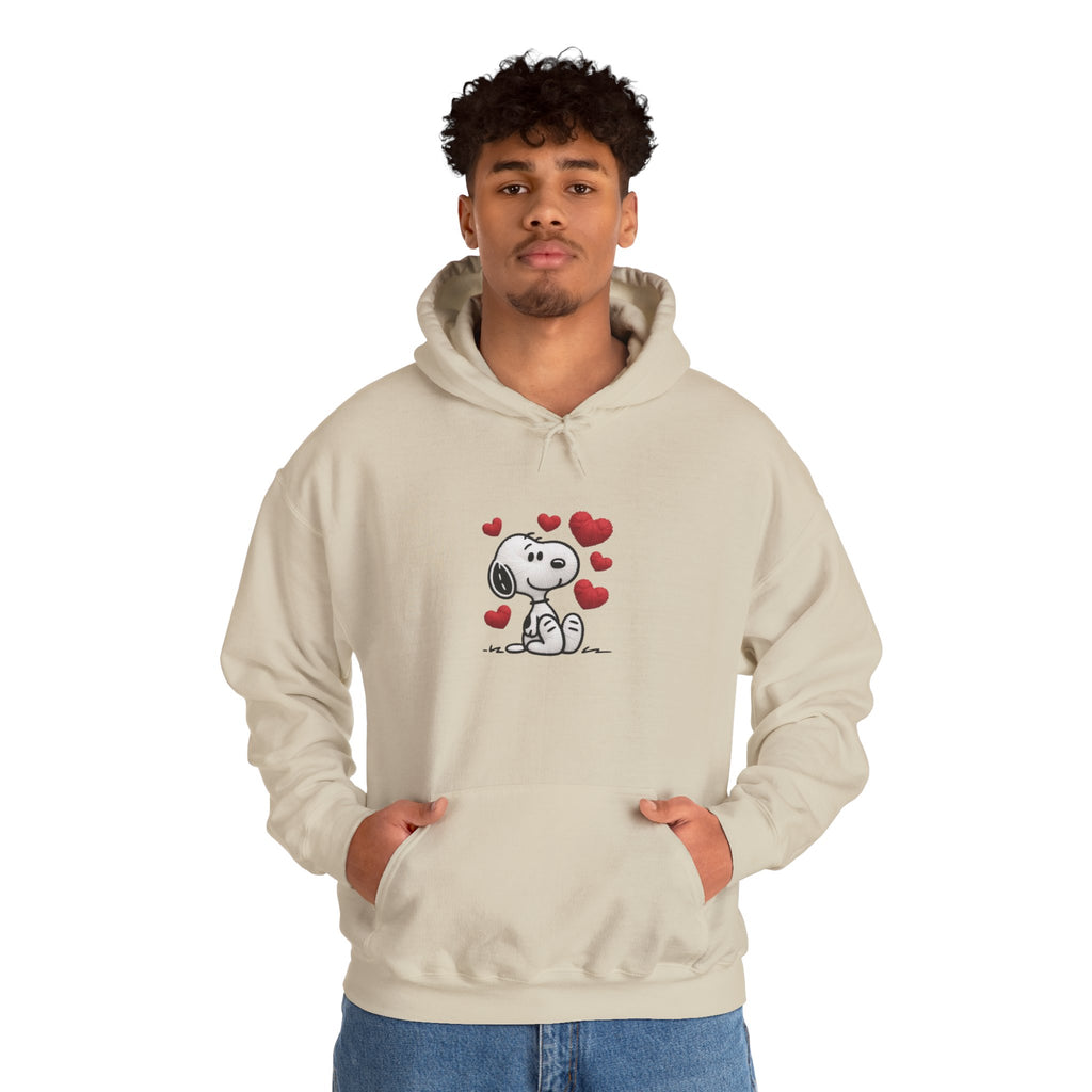 Cute Cartoon Puppy with Hearts Hoodie | Love Dog Sweatshirt