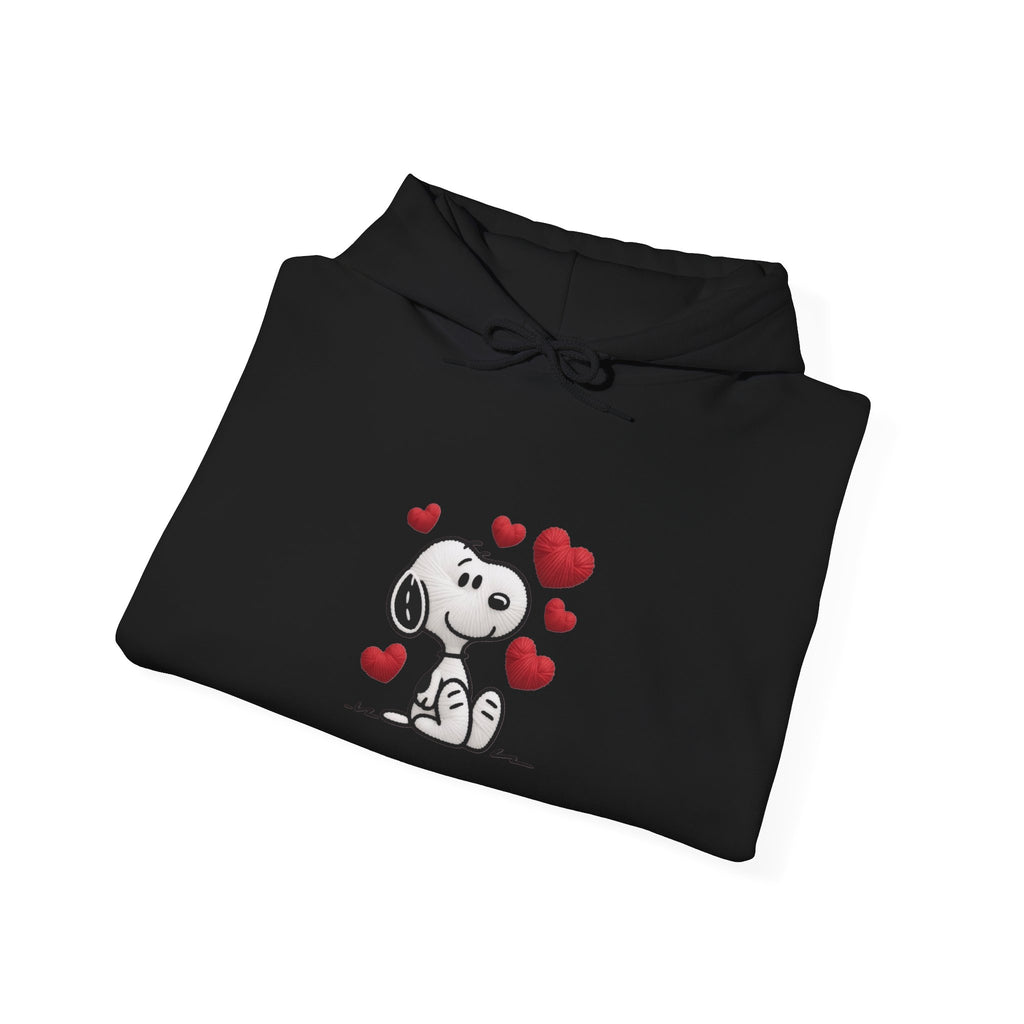 Cute Cartoon Puppy with Hearts Hoodie | Love Dog Sweatshirt