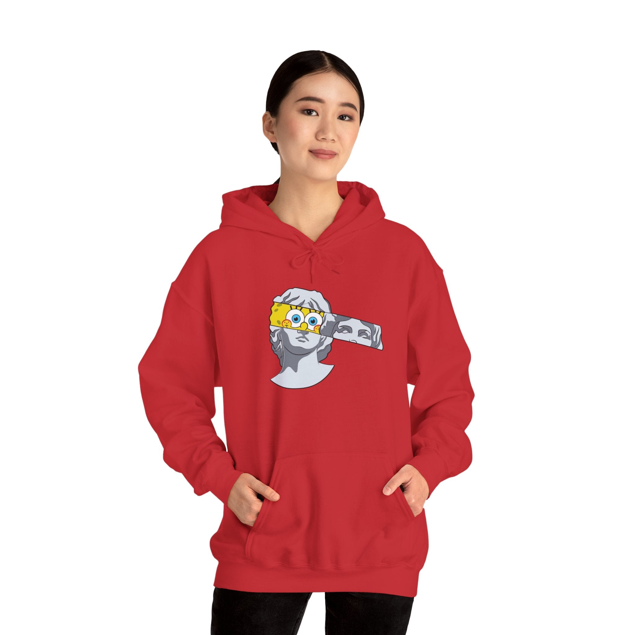 Dancing Minions Graphic Hoodie | Animated Cartoon Characters, Red Pop Art Background